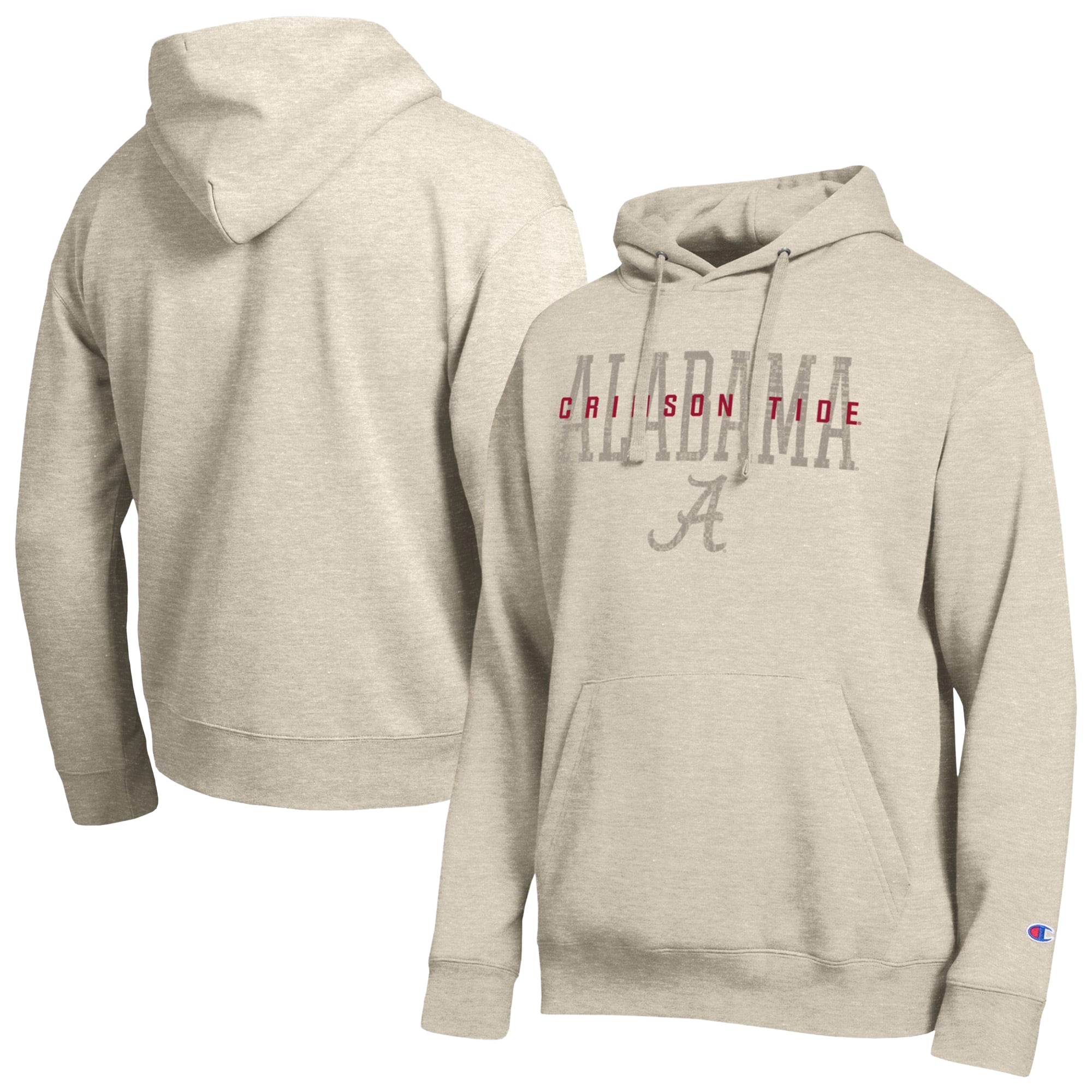 Sweat à capuche Champion Oatmeal Alabama Crimson Tide All-Star Neutral Stack pour homme