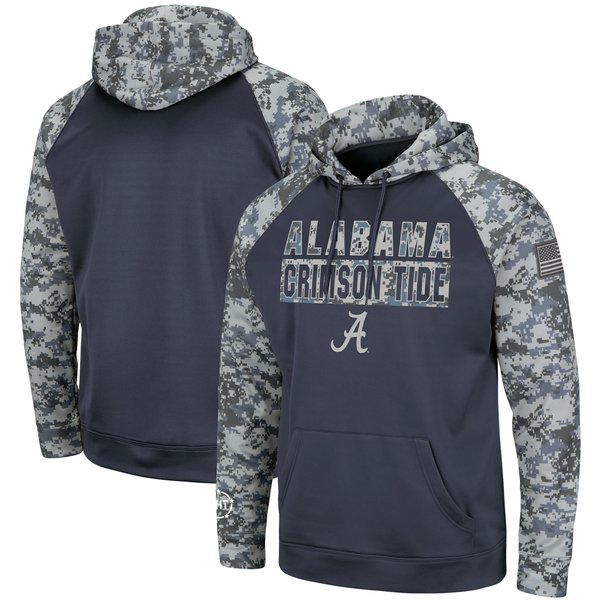 Men's Colosseum Charcoal/Camo Alabama Crimson Tide OHT Military  Appreciation Digi Camo Raglan Pullover Hoodie