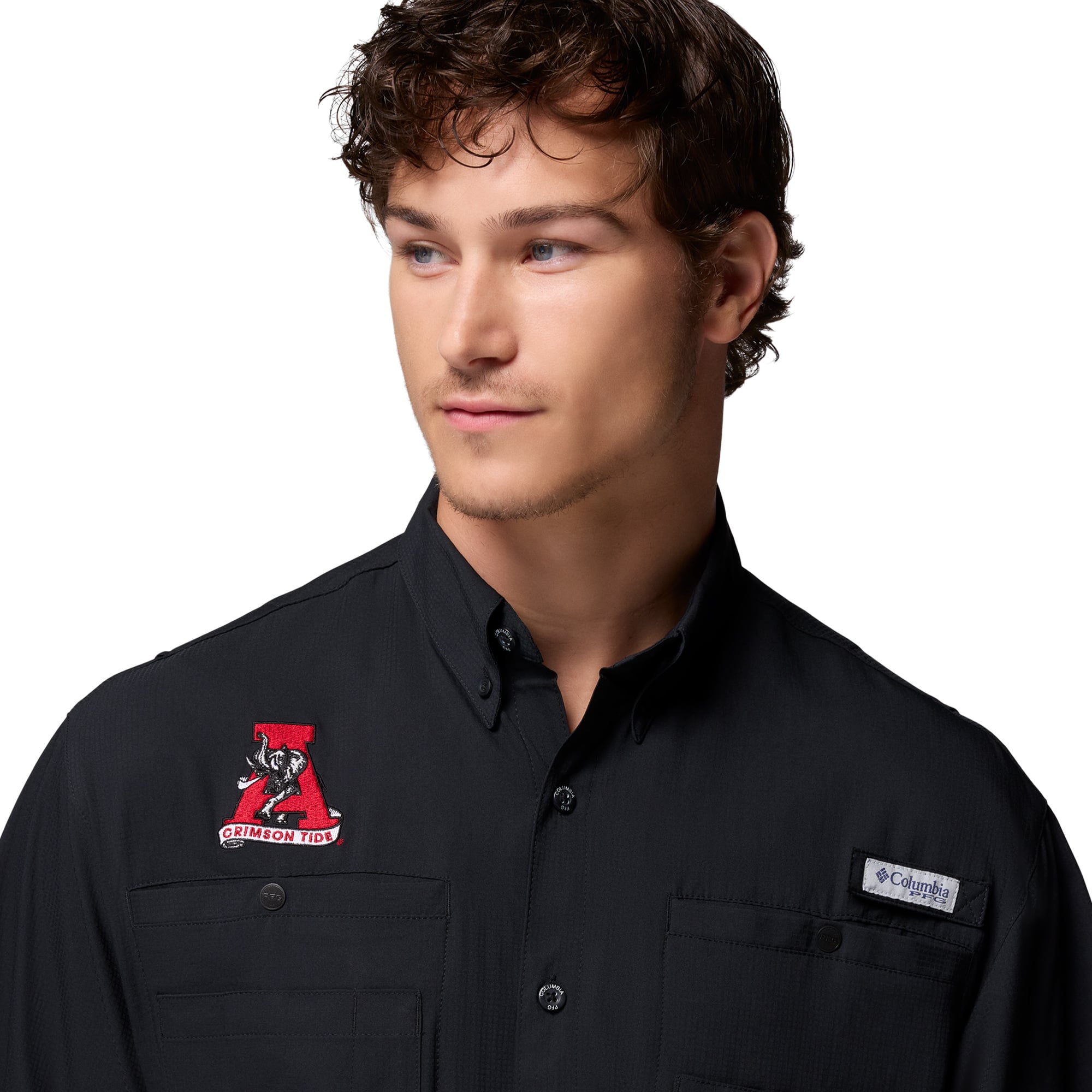 Chemise boutonnée Columbia Black Alabama Crimson Tide Tamiami Omni-Shade pour homme