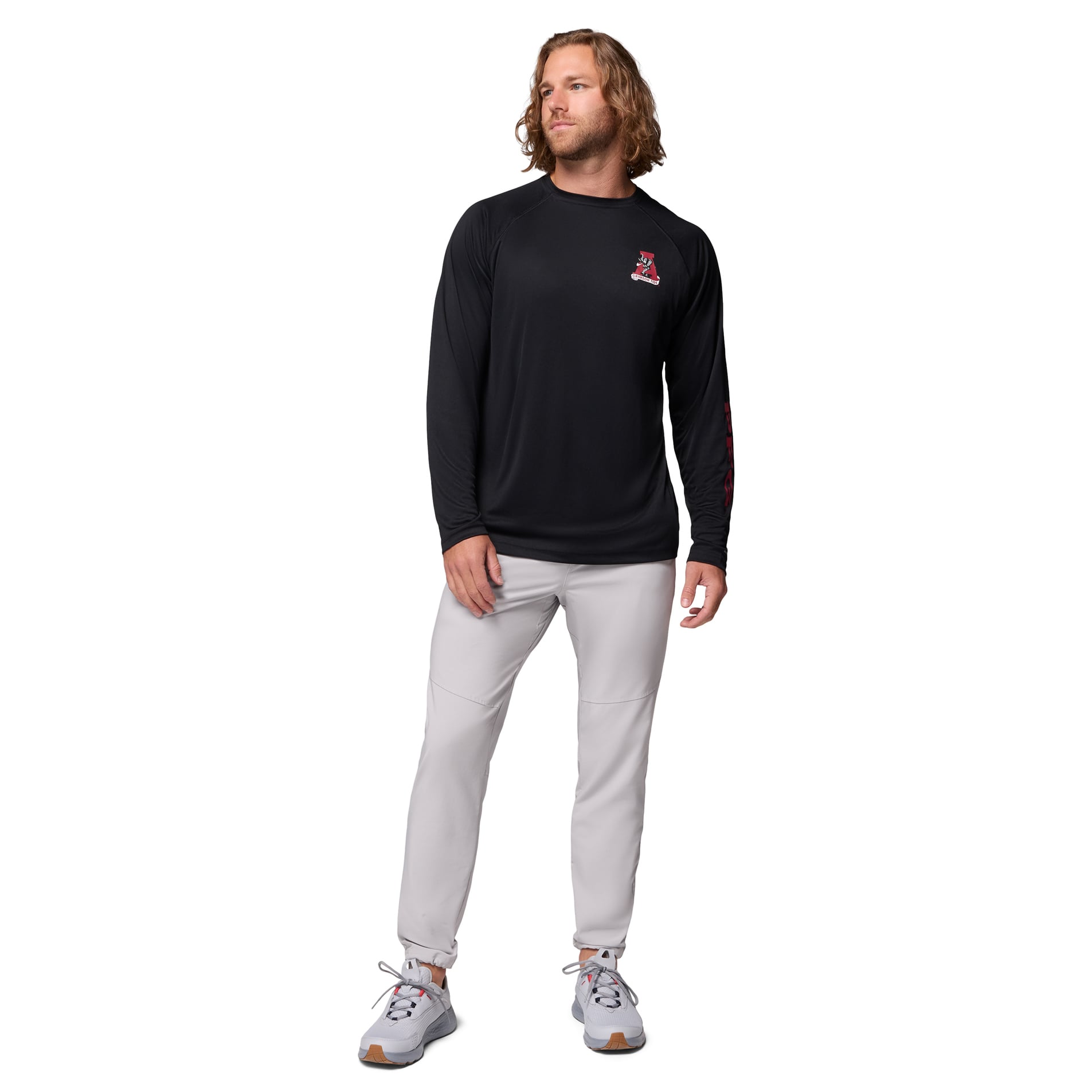 T-shirt à manches longues raglan Columbia Alabama Crimson Tide Terminal Tackle Omni-Shade pour homme