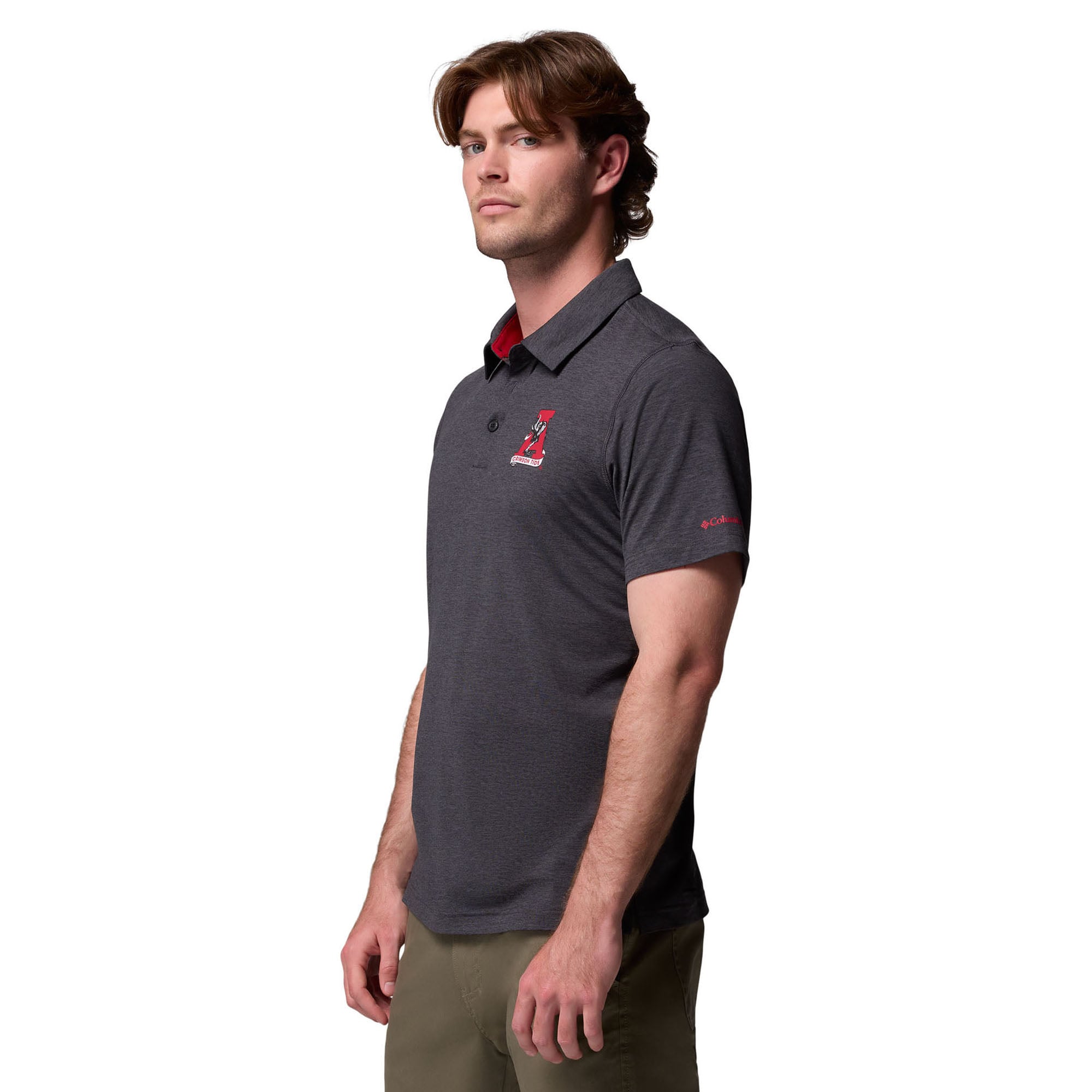 Polo Columbia pour homme, coloris noir Alabama Crimson Tide Trail Omni-Shade