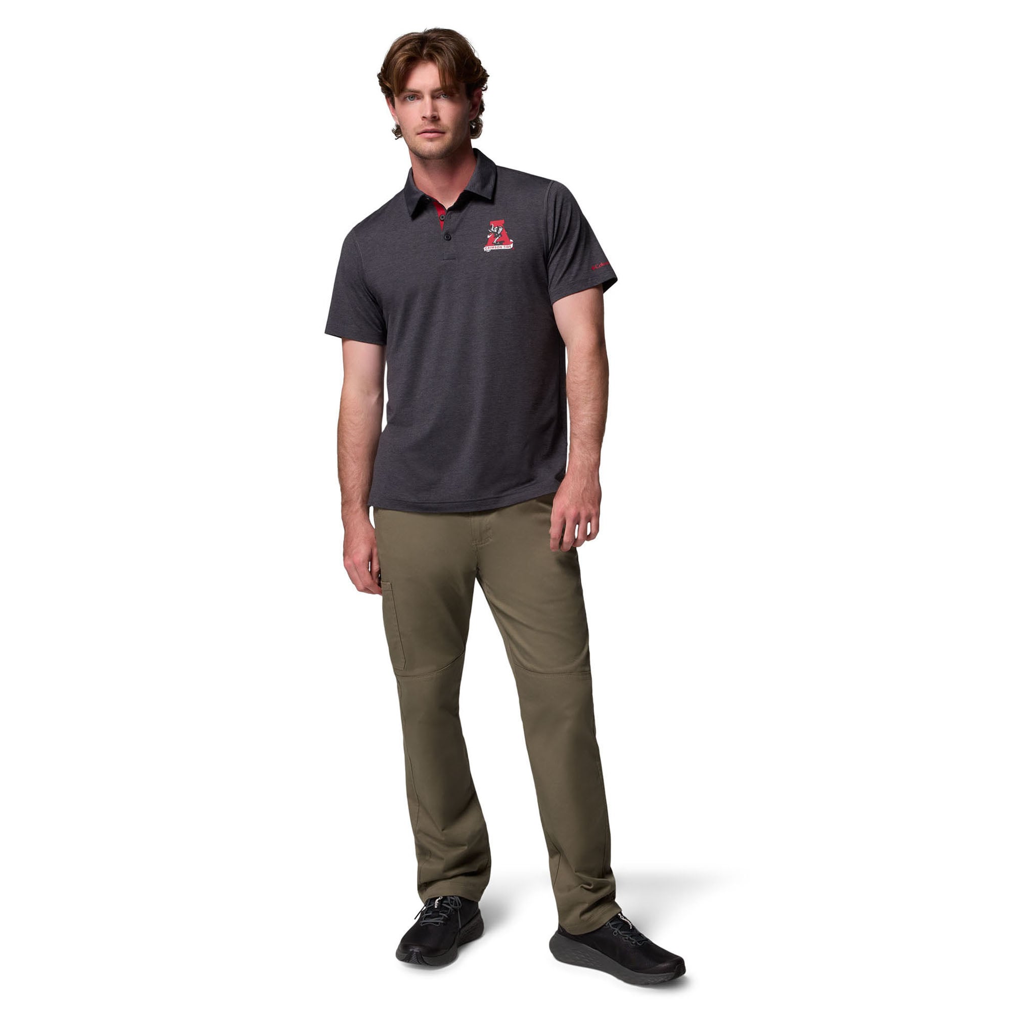 Polo Columbia pour homme, coloris noir Alabama Crimson Tide Trail Omni-Shade