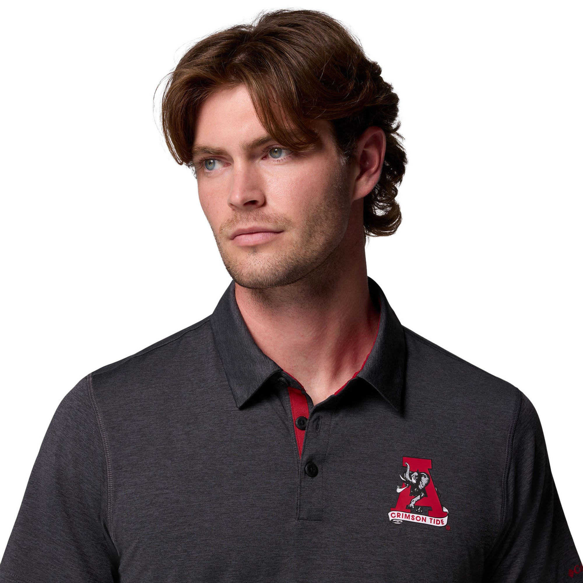 Polo Columbia pour homme, coloris noir Alabama Crimson Tide Trail Omni-Shade