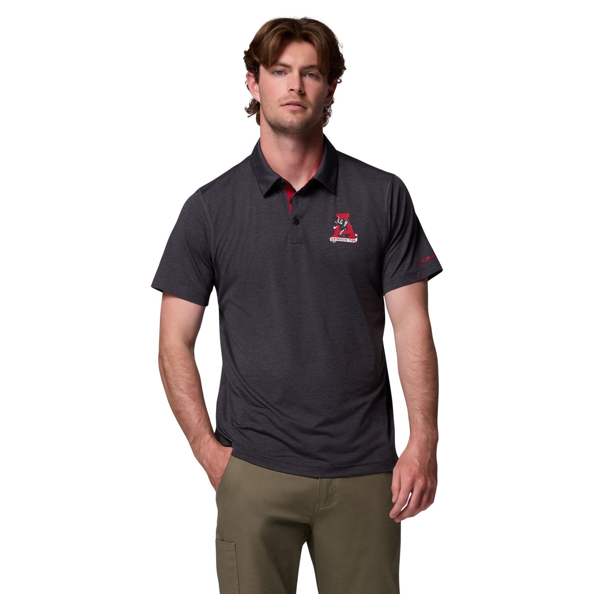 Polo Columbia pour homme, coloris noir Alabama Crimson Tide Trail Omni-Shade