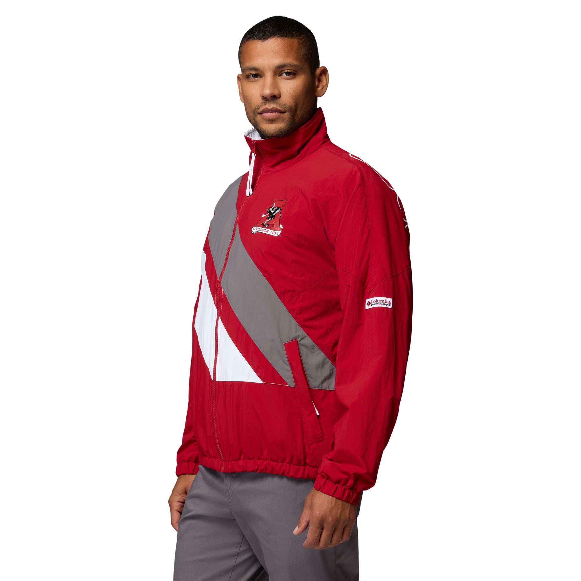 Veste coupe-vent zippée intégrale Columbia Crimson Alabama Tide Reventure pour homme, modèle Omni-Shield