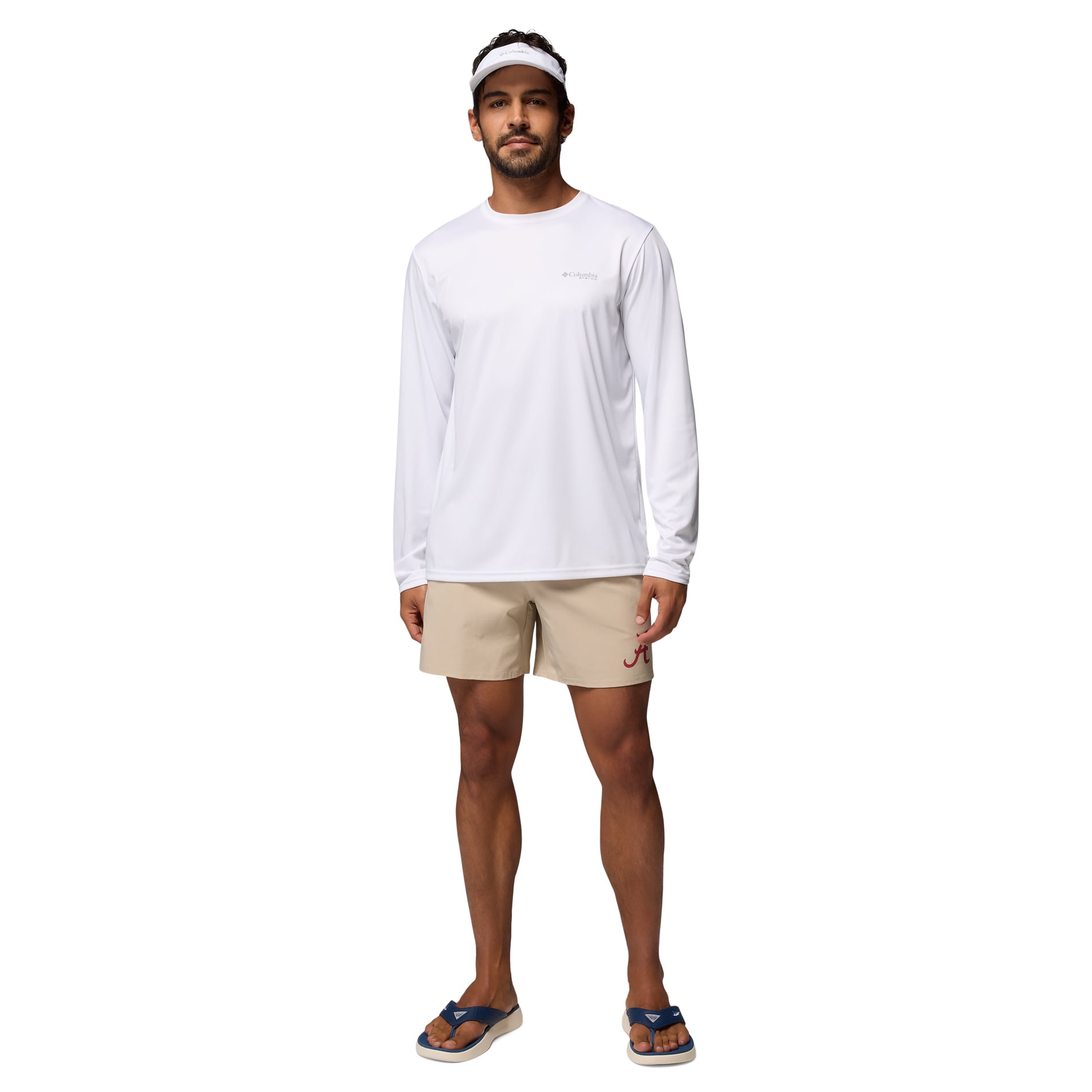 Men's Columbia Natural Alabama Crimson Tide PFG Terminal Roamer™ Omni-Shade™ Stretch Shorts