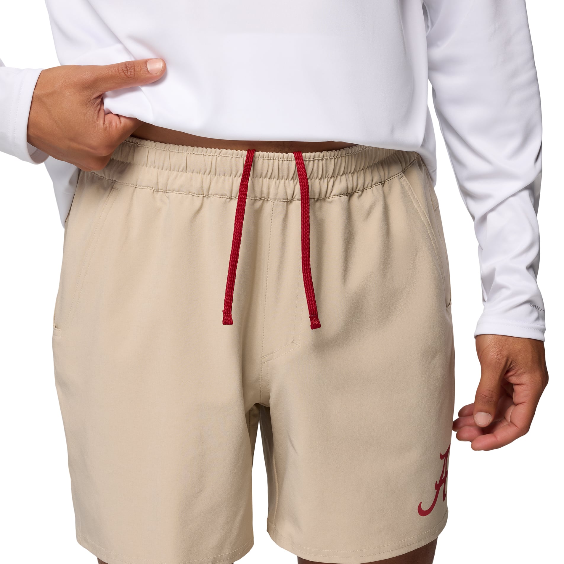 Men's Columbia Natural Alabama Crimson Tide PFG Terminal Roamer™ Omni-Shade™ Stretch Shorts