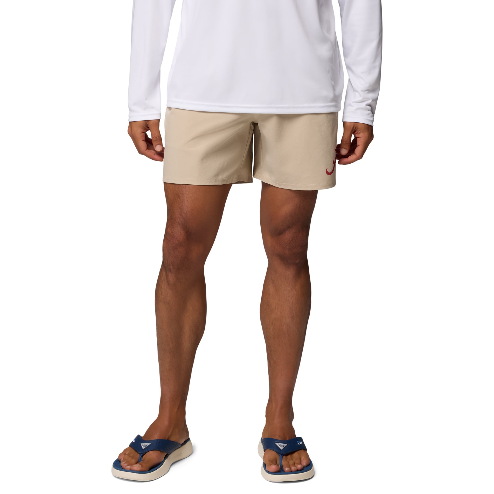 Men's Columbia  Natural Alabama Crimson Tide PFG Terminal Roamer™ Omni-Shade™ Stretch Shorts