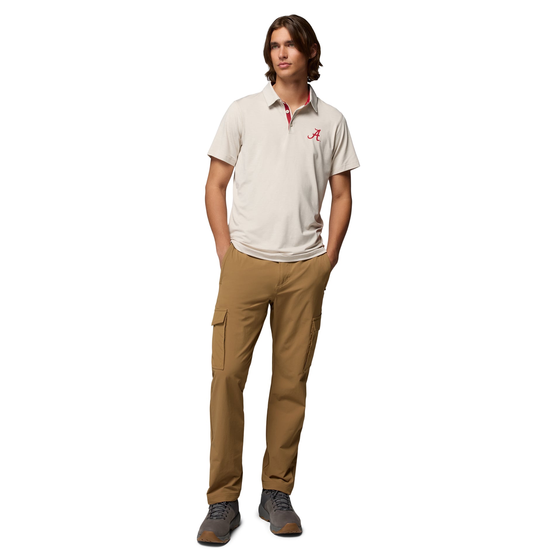 Men's Columbia  Tan Alabama Crimson Tide Trail Omni-Shade Polo