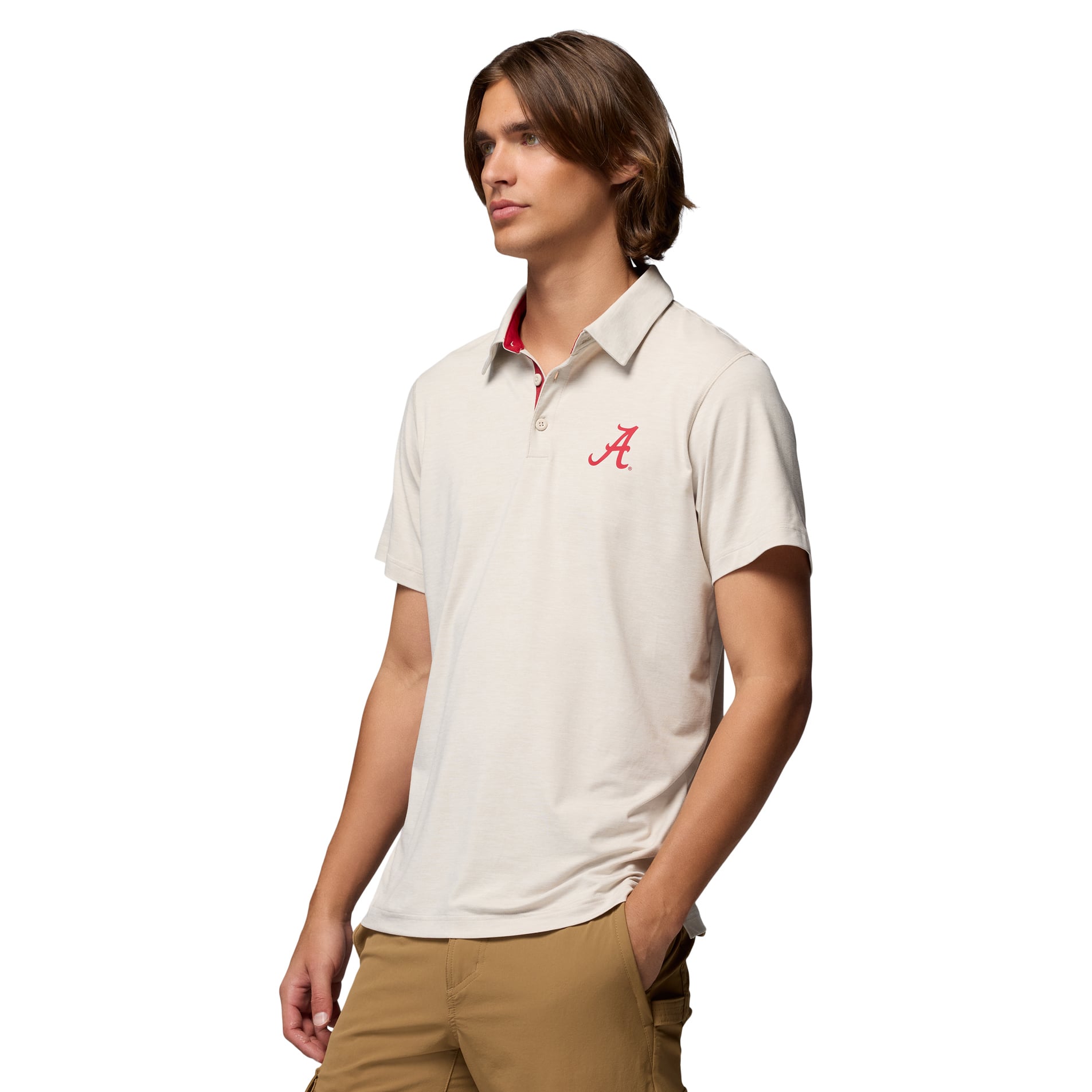 Men's Columbia  Tan Alabama Crimson Tide Trail Omni-Shade Polo
