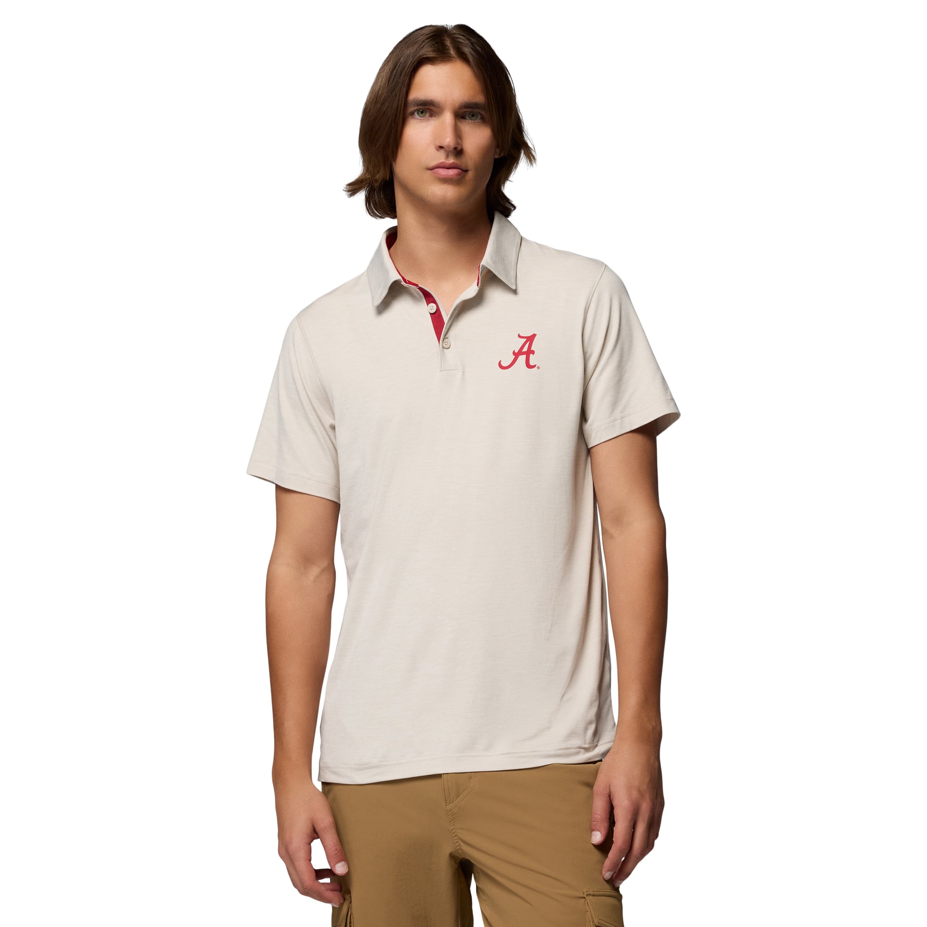 Men's Columbia  Tan Alabama Crimson Tide Trail Omni-Shade Polo