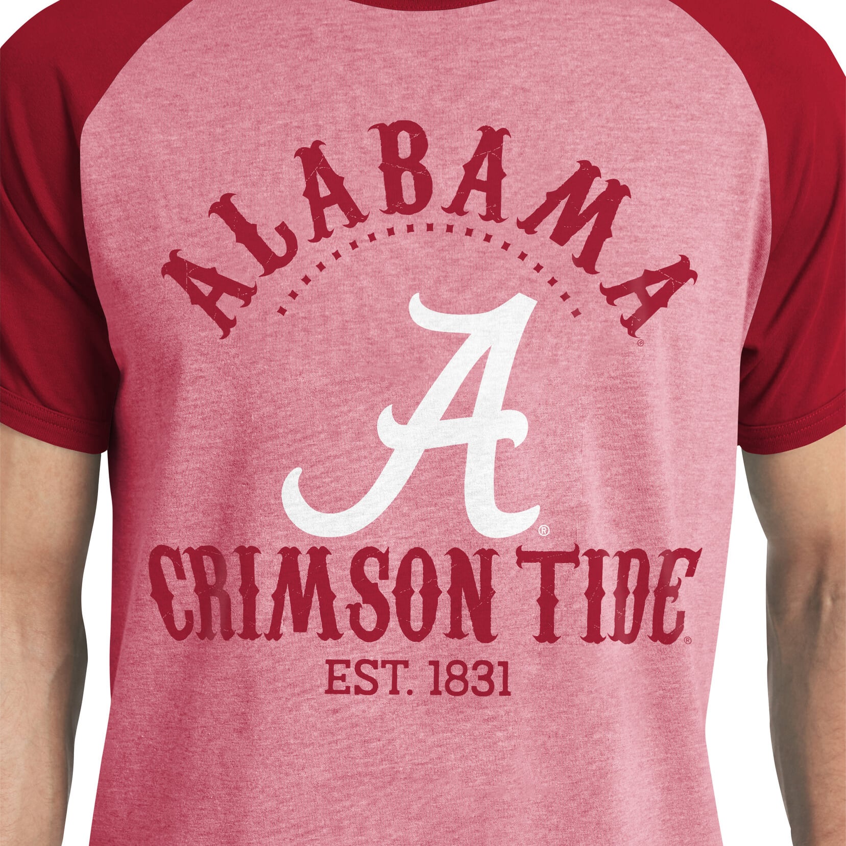Men's Darius Rucker Collection by Fanatics Crimson Alabama Tide Raglan T-Shirt