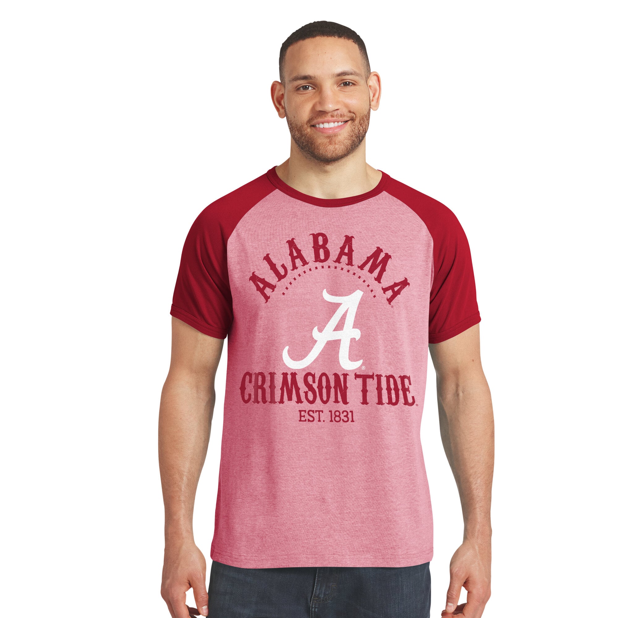 Men's Darius Rucker Collection by Fanatics Crimson Alabama Tide Raglan T-Shirt