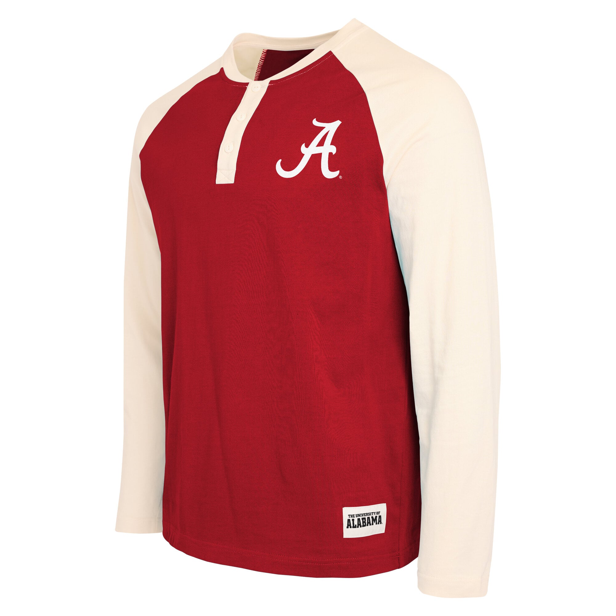 Collection Darius Rucker pour homme par Fanatics, T-shirt Henley à manches longues raglan rouge et blanc Alabama Crimson Tide