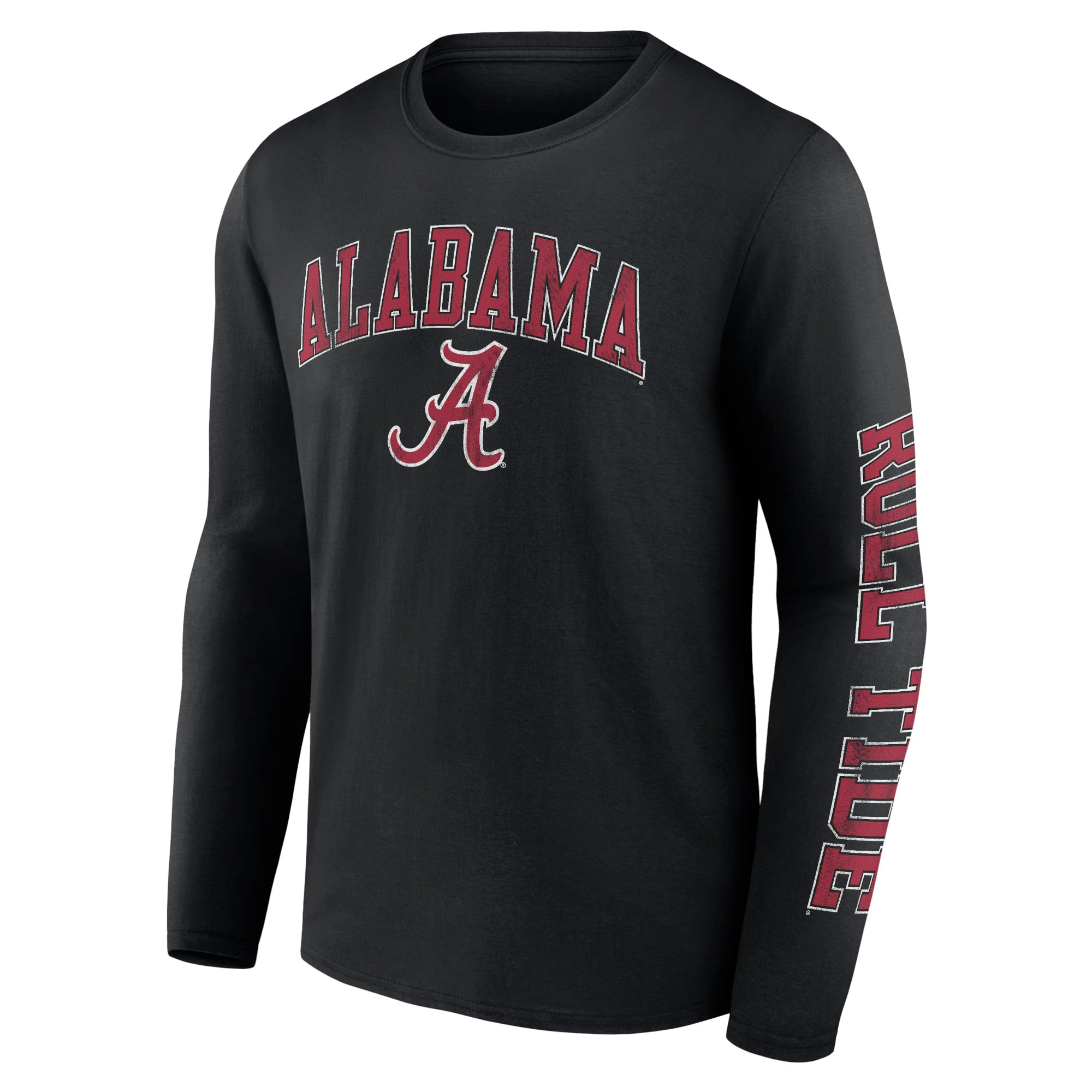 Men's Fanatics Black Alabama Crimson Tide Distressed Arch Over Logo Long Sleeve T-Shirt