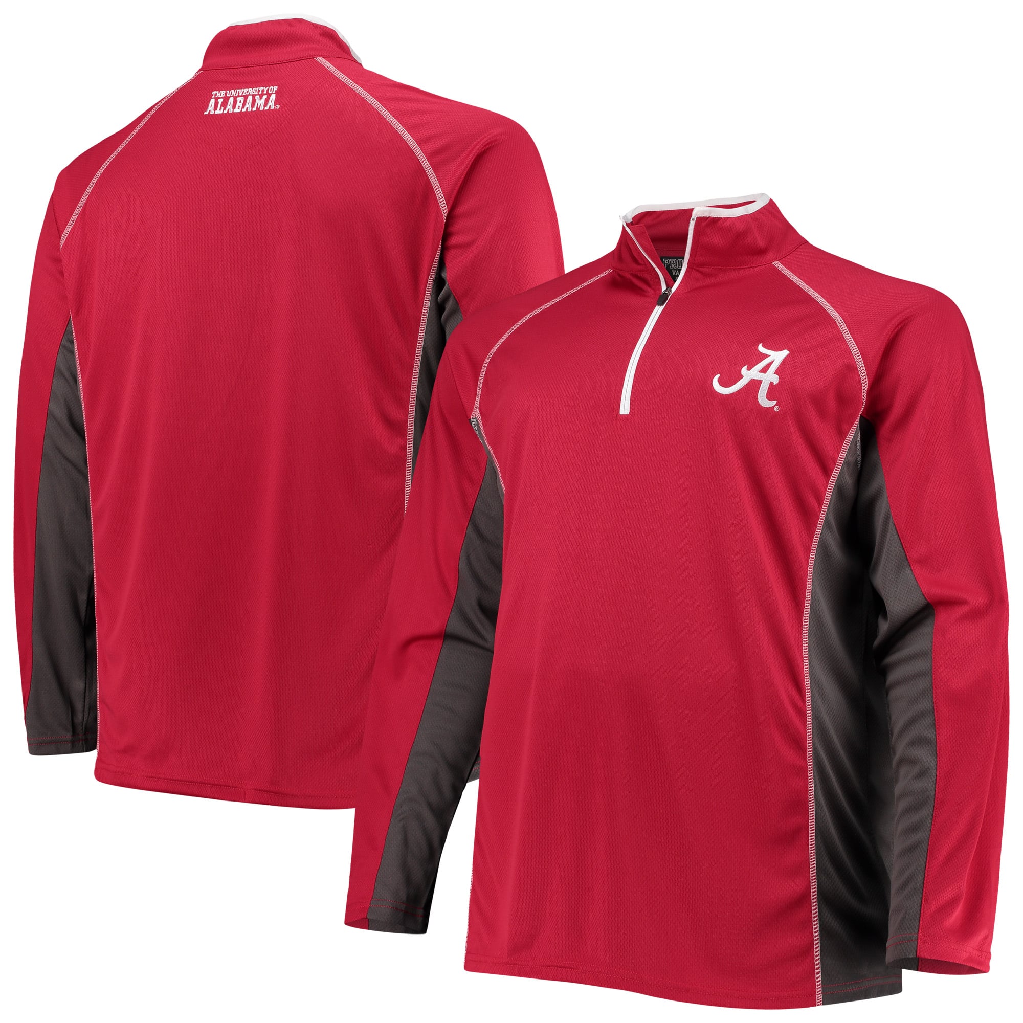 Veste raglan à quart de zip pour homme Fanatics Crimson Alabama Tide grandes tailles