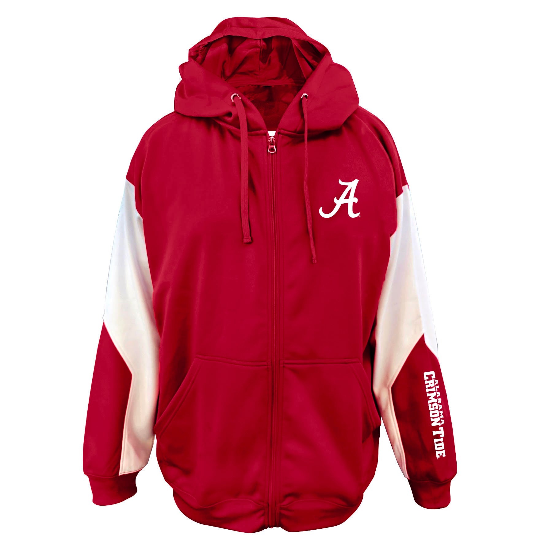 Sweat à capuche zippé Fanatics Crimson Alabama Tide pour homme, grandes tailles, manches courtes.