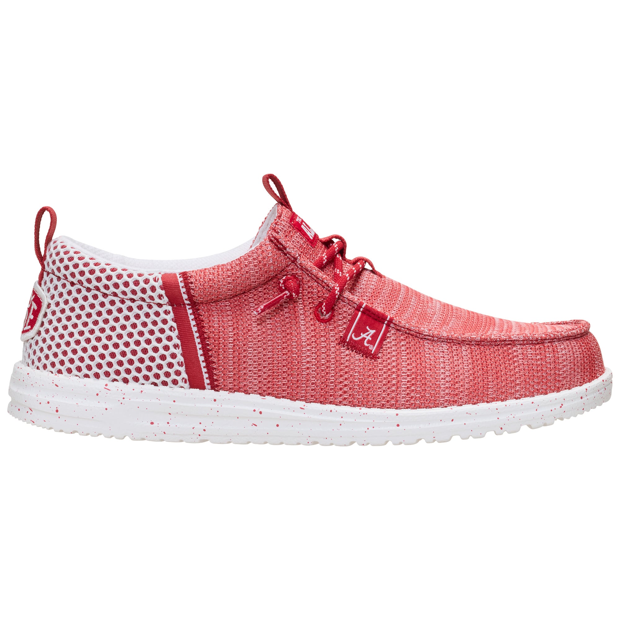 Men's Hey Dude Crimson Alabama Tide Wally Stretch Sox Shoes