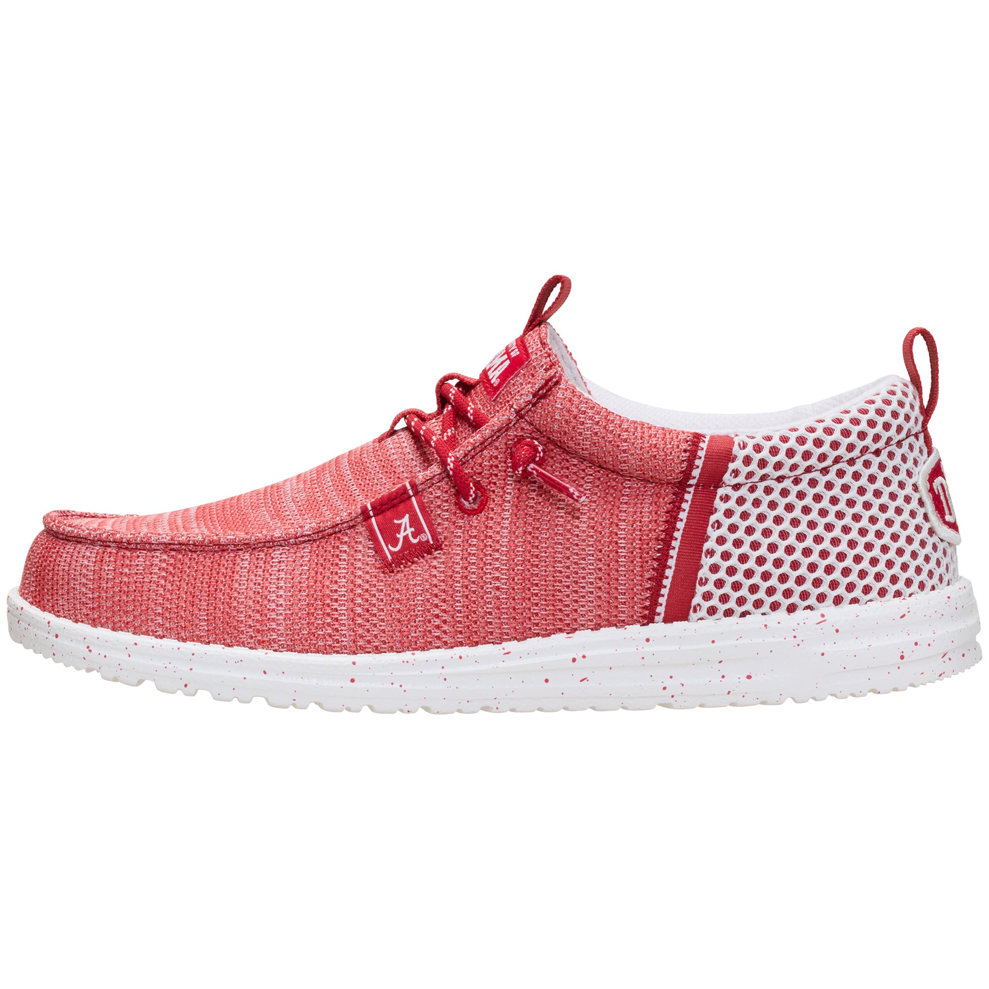 Men's Hey Dude Crimson Alabama Tide Wally Stretch Sox Shoes