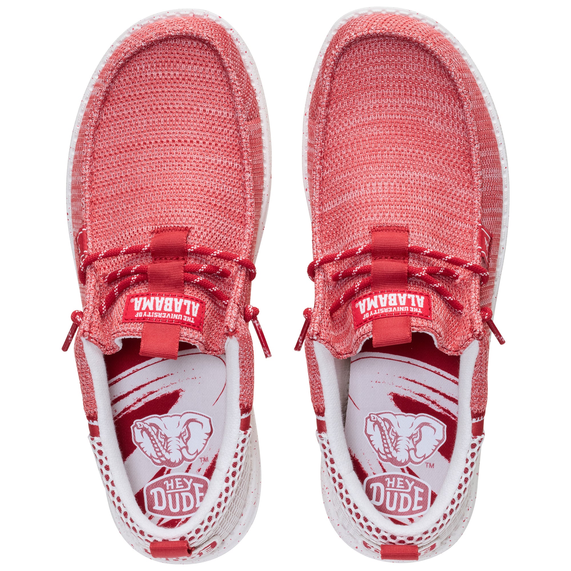 Men's Hey Dude Crimson Alabama Tide Wally Stretch Sox Shoes