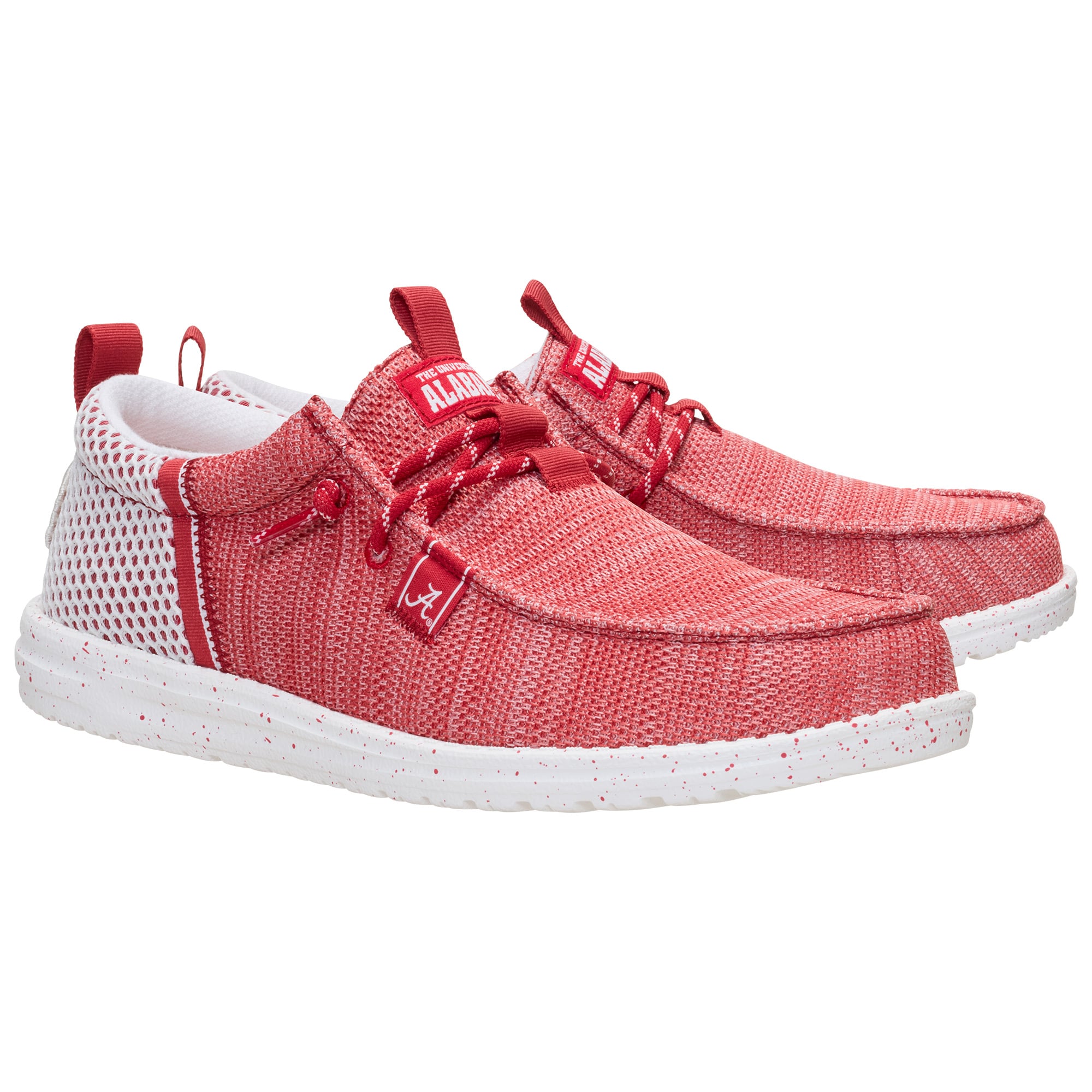 Men's Hey Dude Crimson Alabama Tide Wally Stretch Sox Shoes