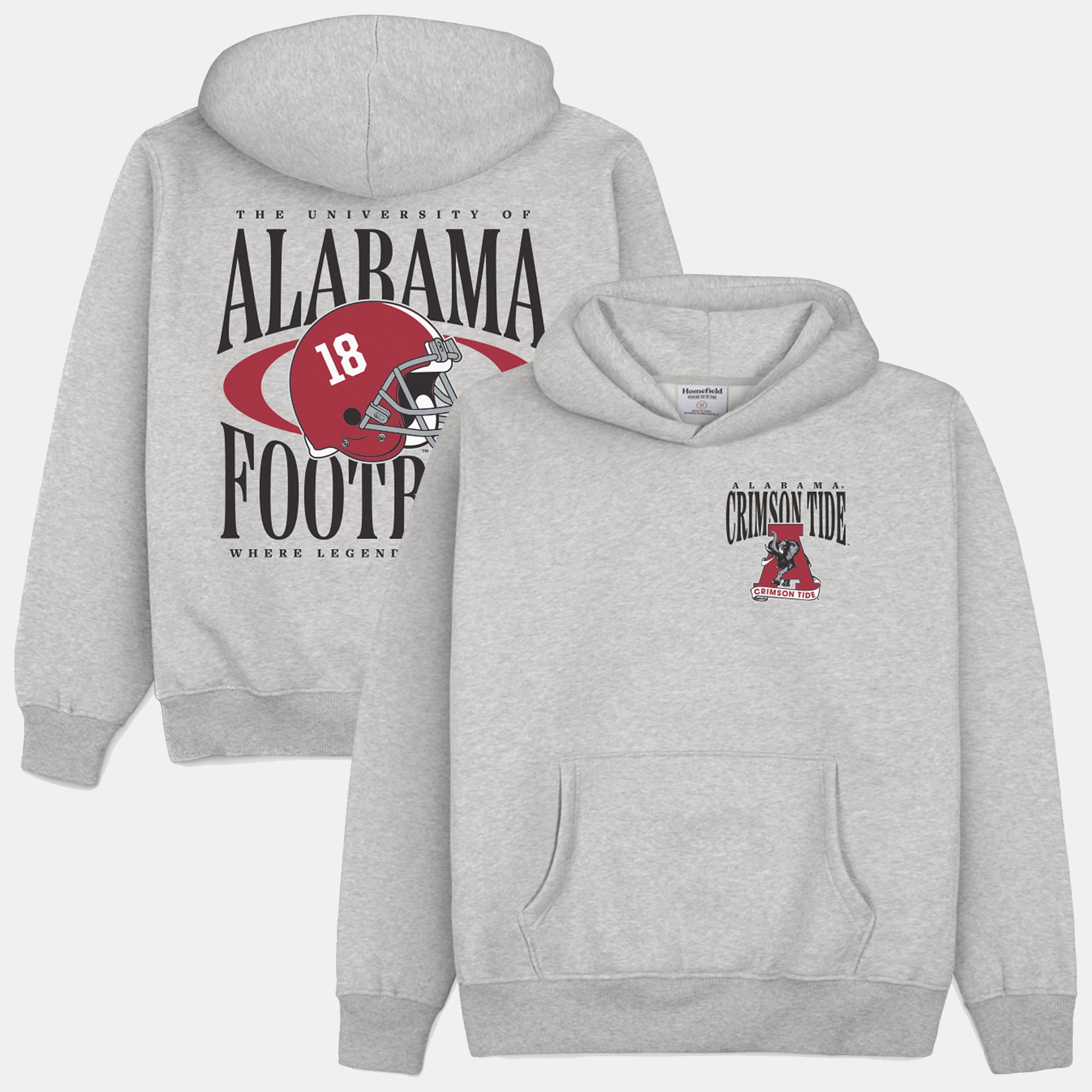 Men's Homefield  Gray Alabama Crimson Tide Football Heavyweight Hoodie