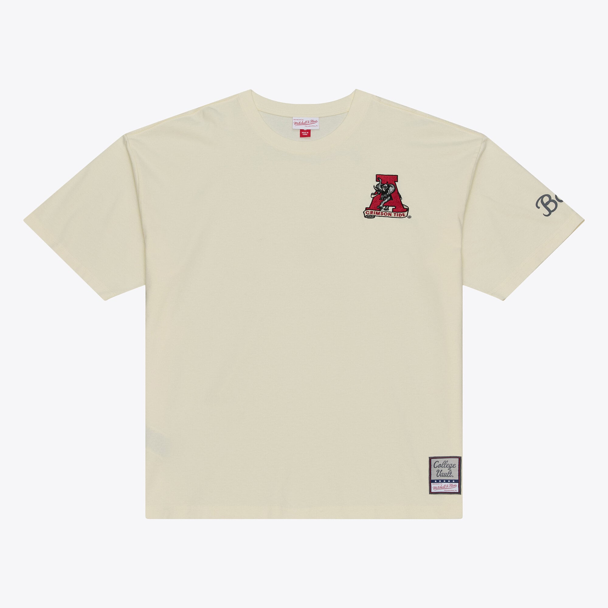 Men's Mitchell & Ness  Cream Alabama Crimson Tide Oversized Heritage Hue T-Shirt