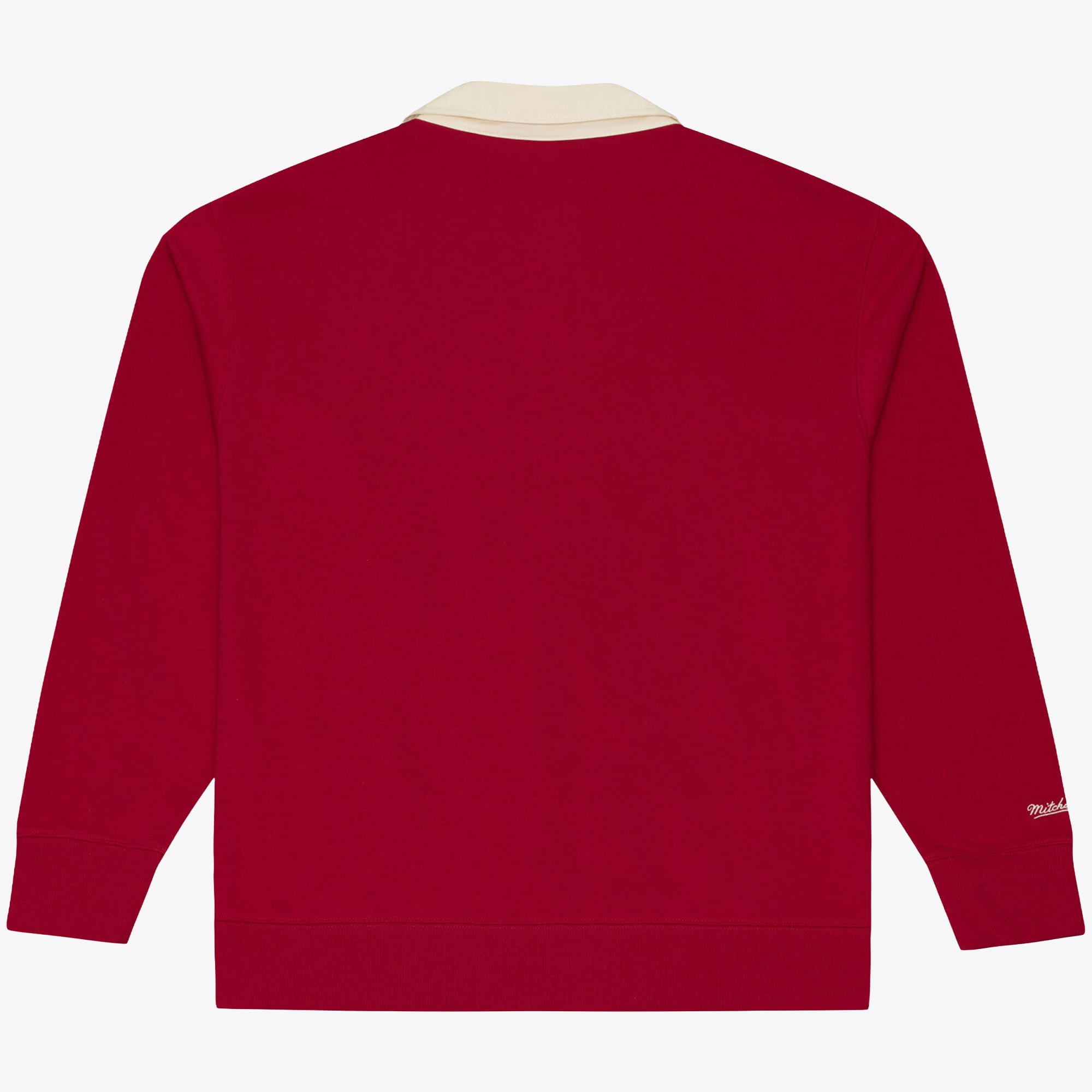 Polo à manches longues Mitchell & Ness Crimson Alabama Tide Retro Roots en molleton français pour homme