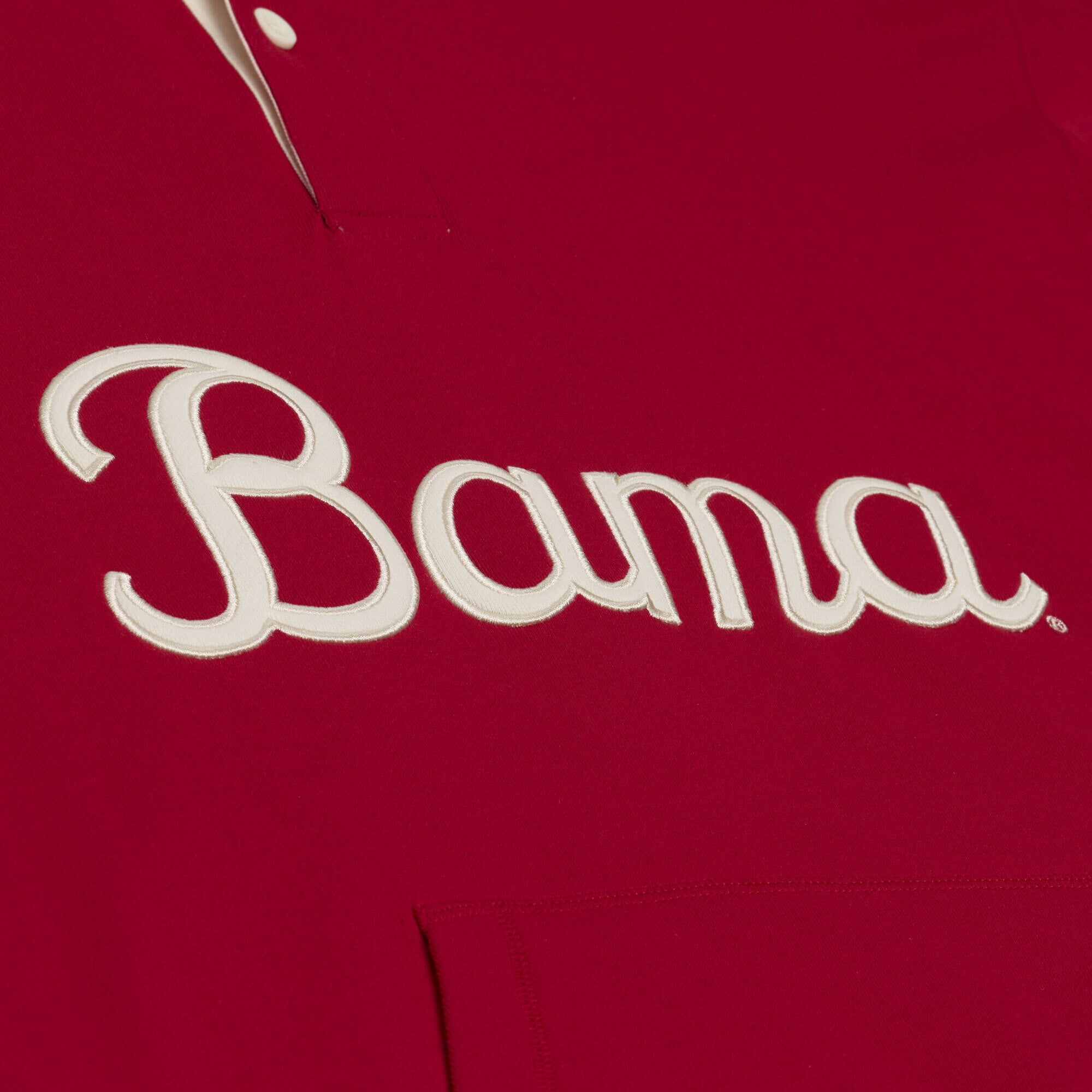 Polo à manches longues Mitchell & Ness Crimson Alabama Tide Retro Roots en molleton français pour homme