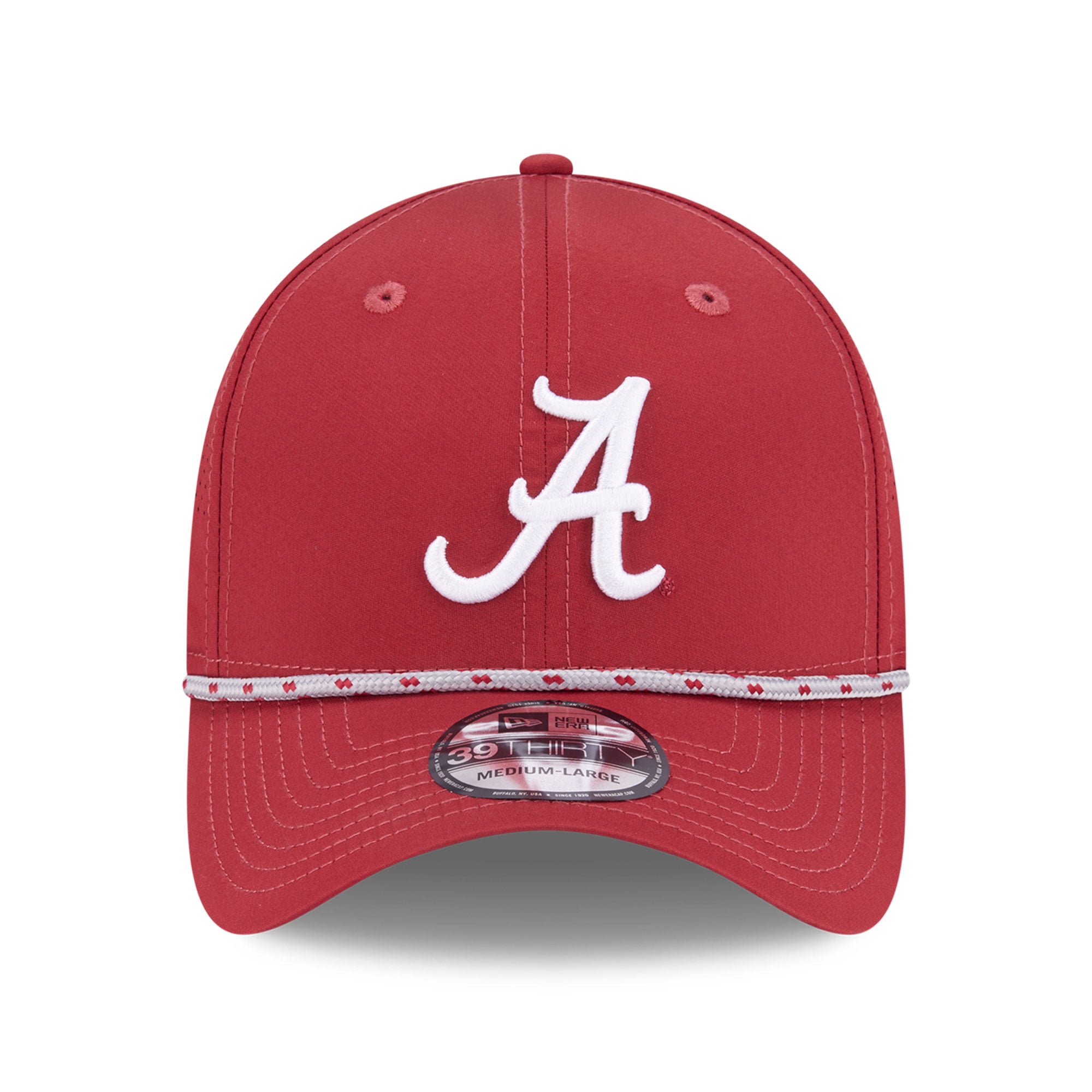 Casquette extensible New Era Crimson Alabama Tide Performance Rope 39THIRTY pour homme