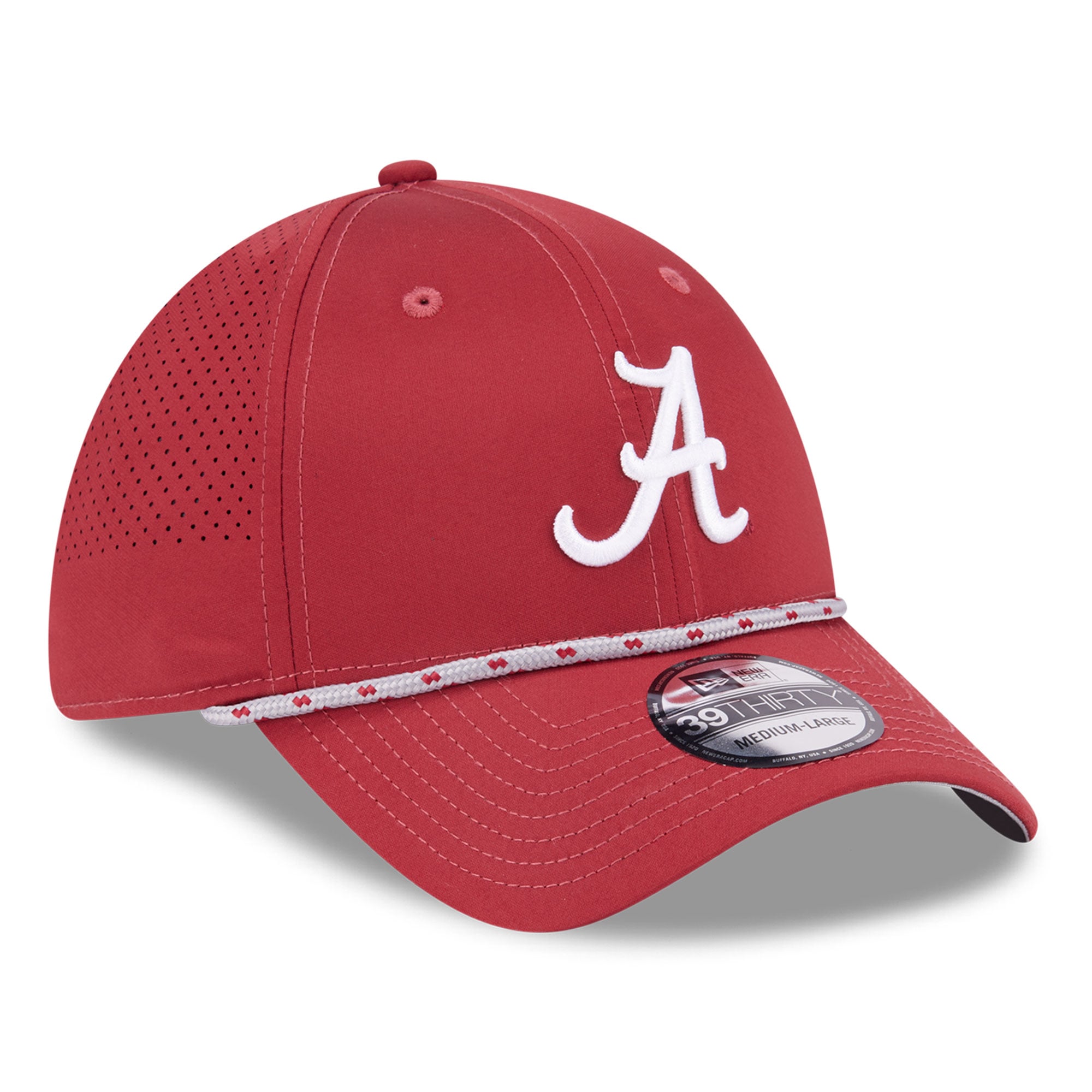 Casquette extensible New Era Crimson Alabama Tide Performance Rope 39THIRTY pour homme