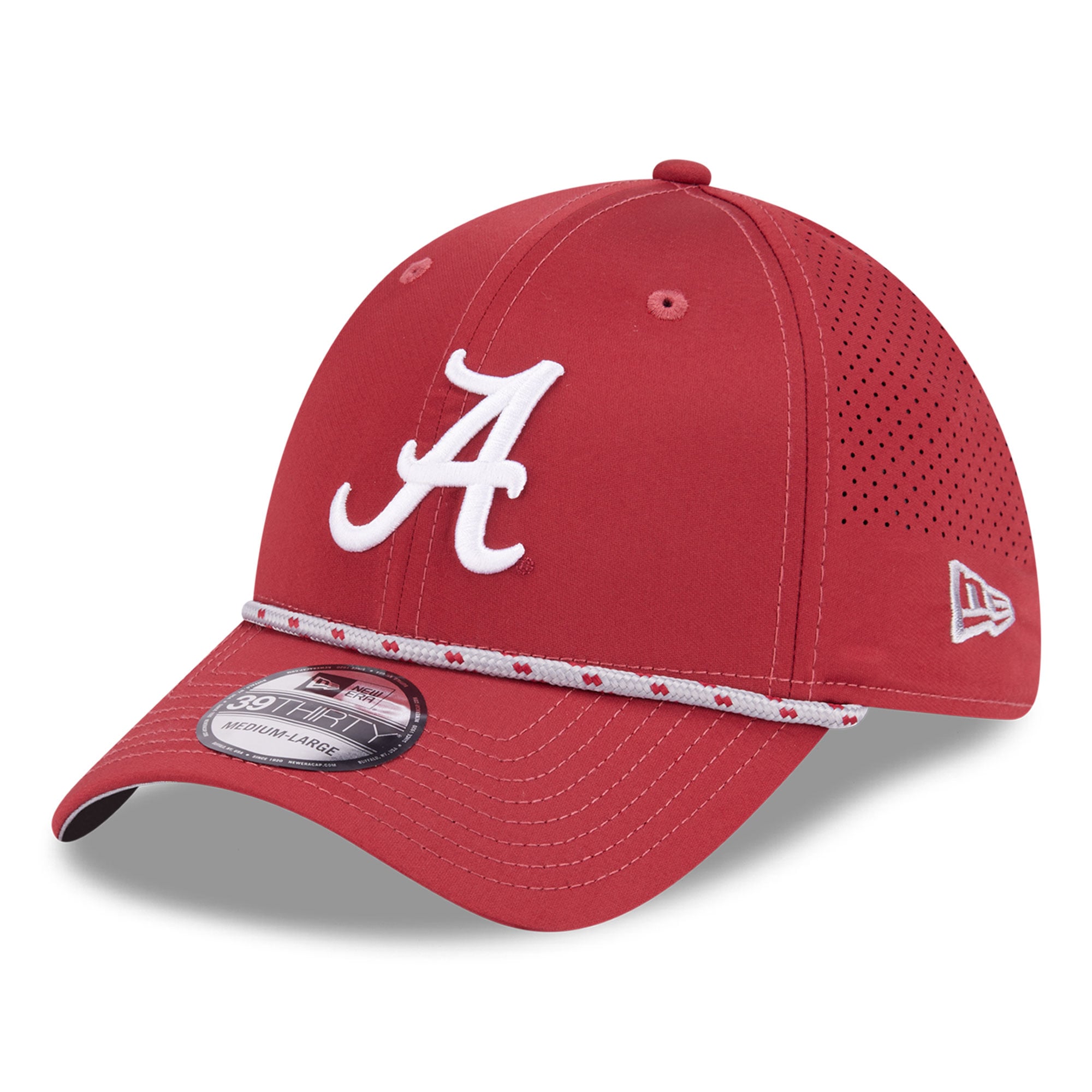 Casquette extensible New Era Crimson Alabama Tide Performance Rope 39THIRTY pour homme