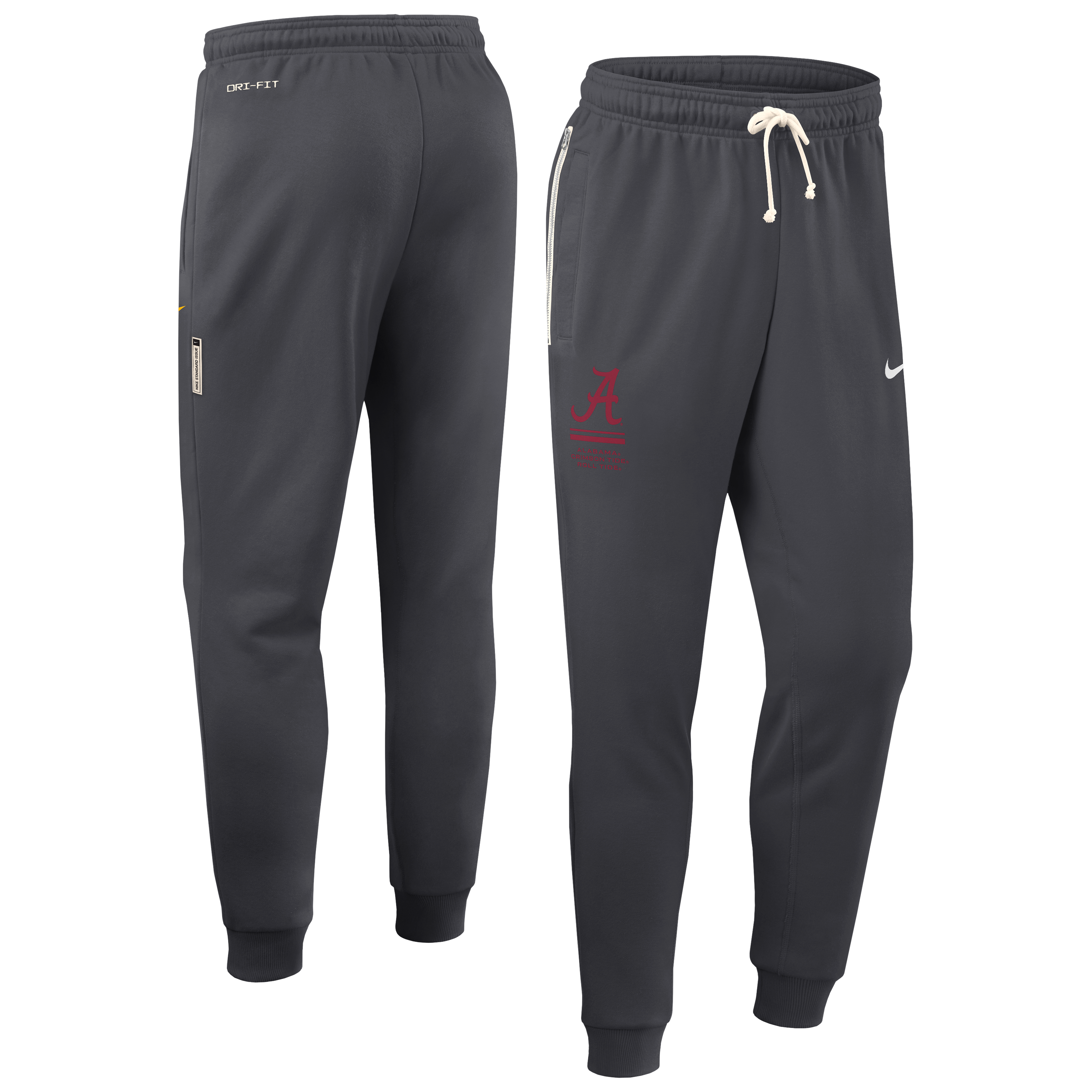 Men's Nike Anthracite Alabama Crimson Tide 2026 Sideline Standard Issue Dri-FIT Taper Pants