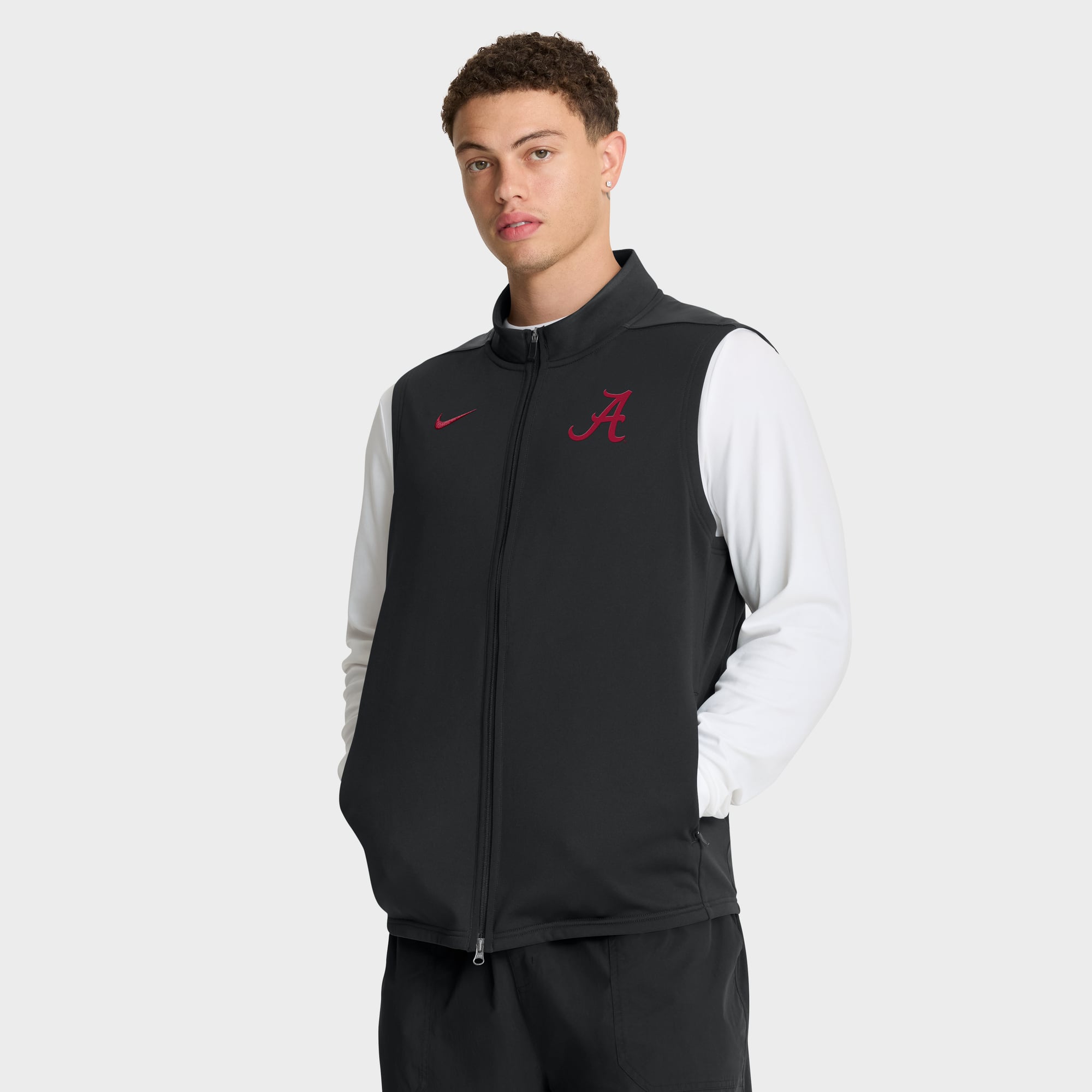Men's Nike White Alabama Crimson Tide Primetime Victory Therma-FIT Full-Zip Vest