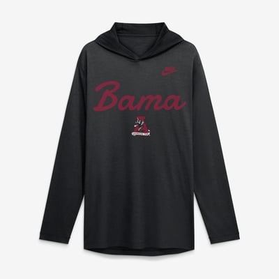  Alabama Crimson Tide Nike Tri-Blend Dri-FIT Long Sleeve Hooded T-Shirt - Black