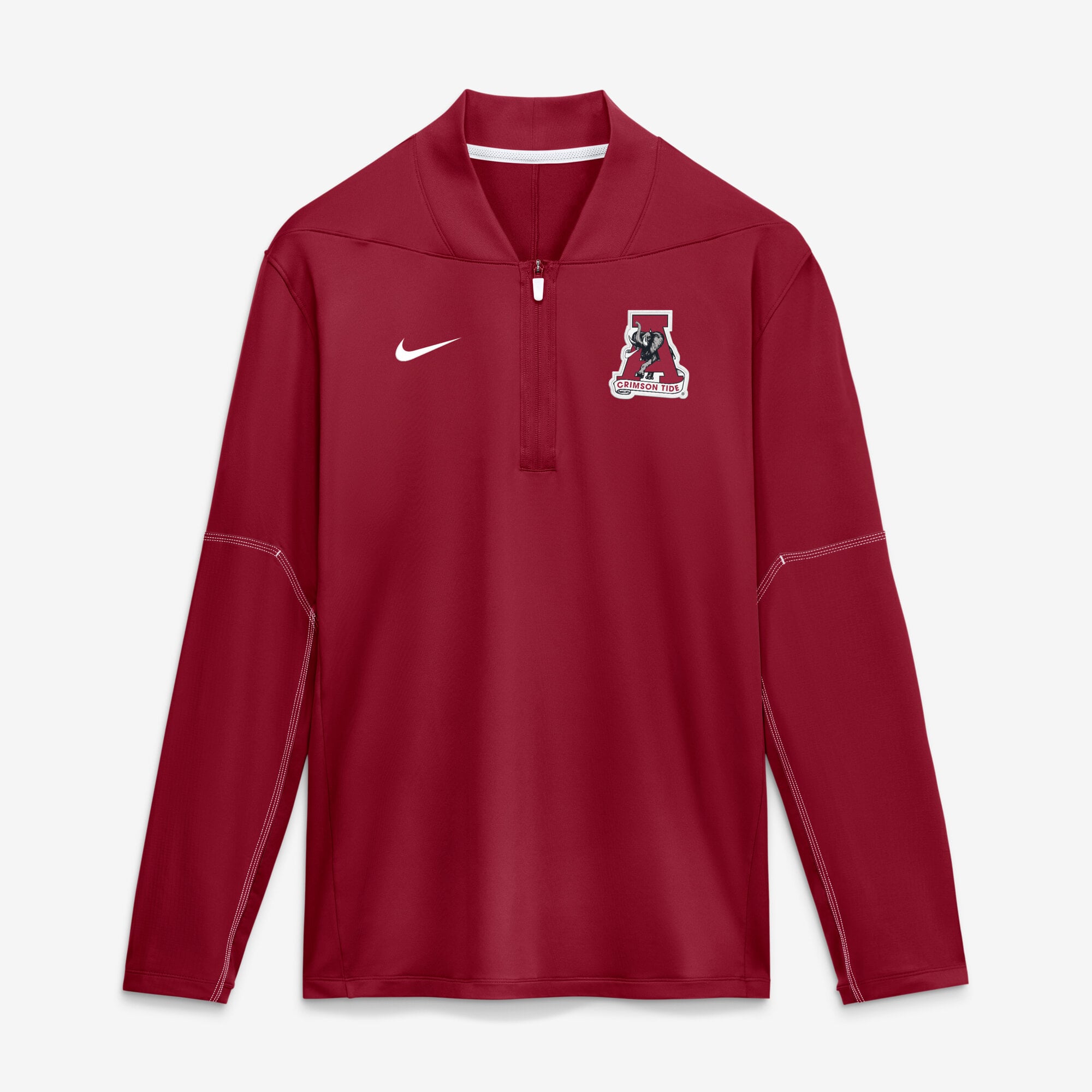 Men's Nike White Alabama Crimson Tide 2026 Sideline Midweight Half-Zip Dri-FIT Pullover