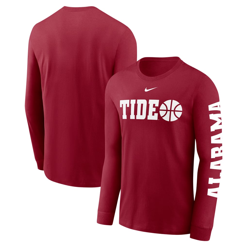 Men's Nike Crimson Alabama Crimson Tide Basketball Icon Two-Hit Long ...