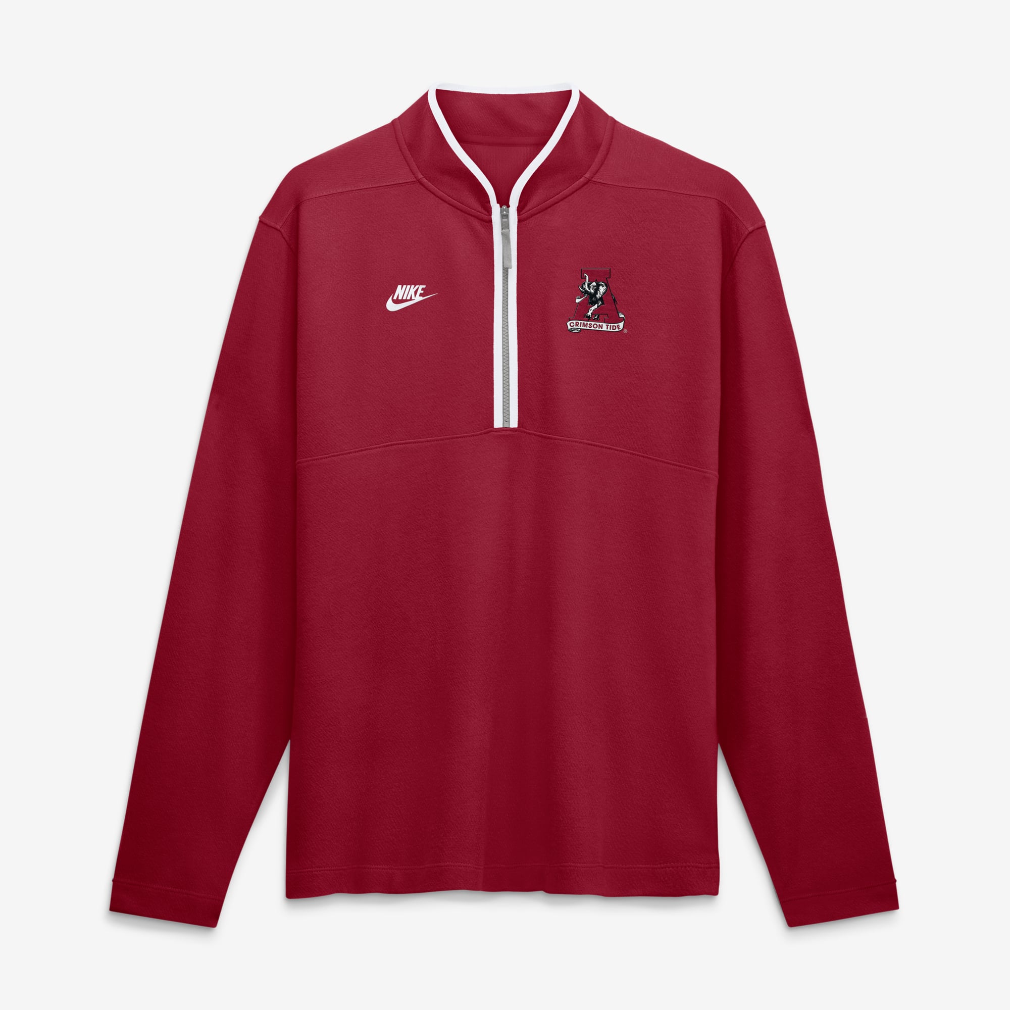 Pull-over Nike Crimson Alabama Tide Courtside Victory Dri-FIT à demi-zip pour homme