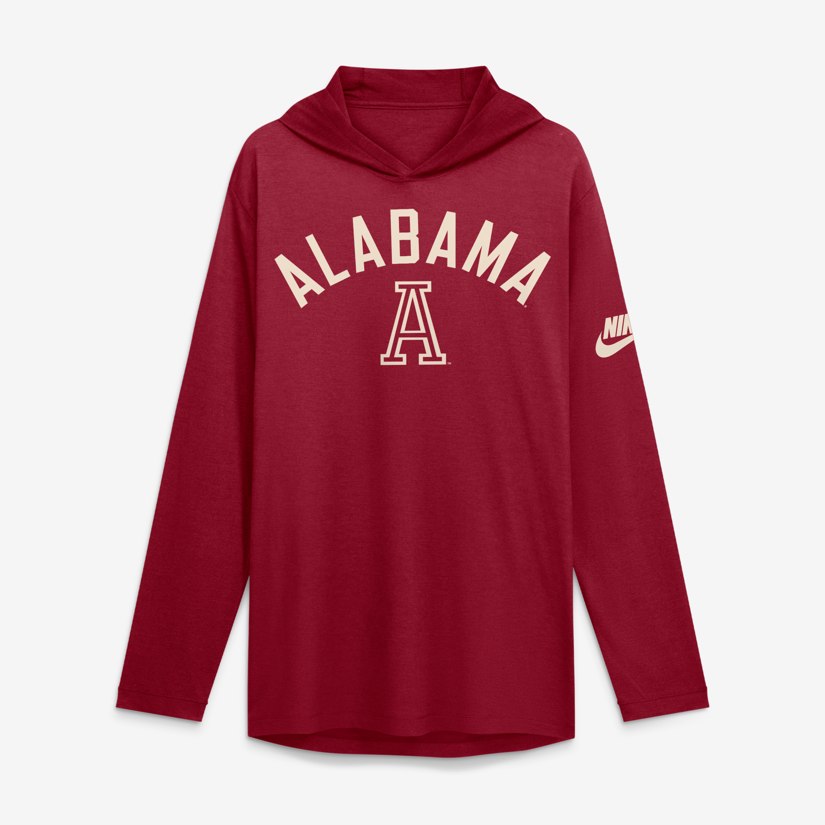 Men's Nike  Crimson Alabama Tide Legacy Arch Tri-Blend Long Sleeve Hooded T-Shirt
