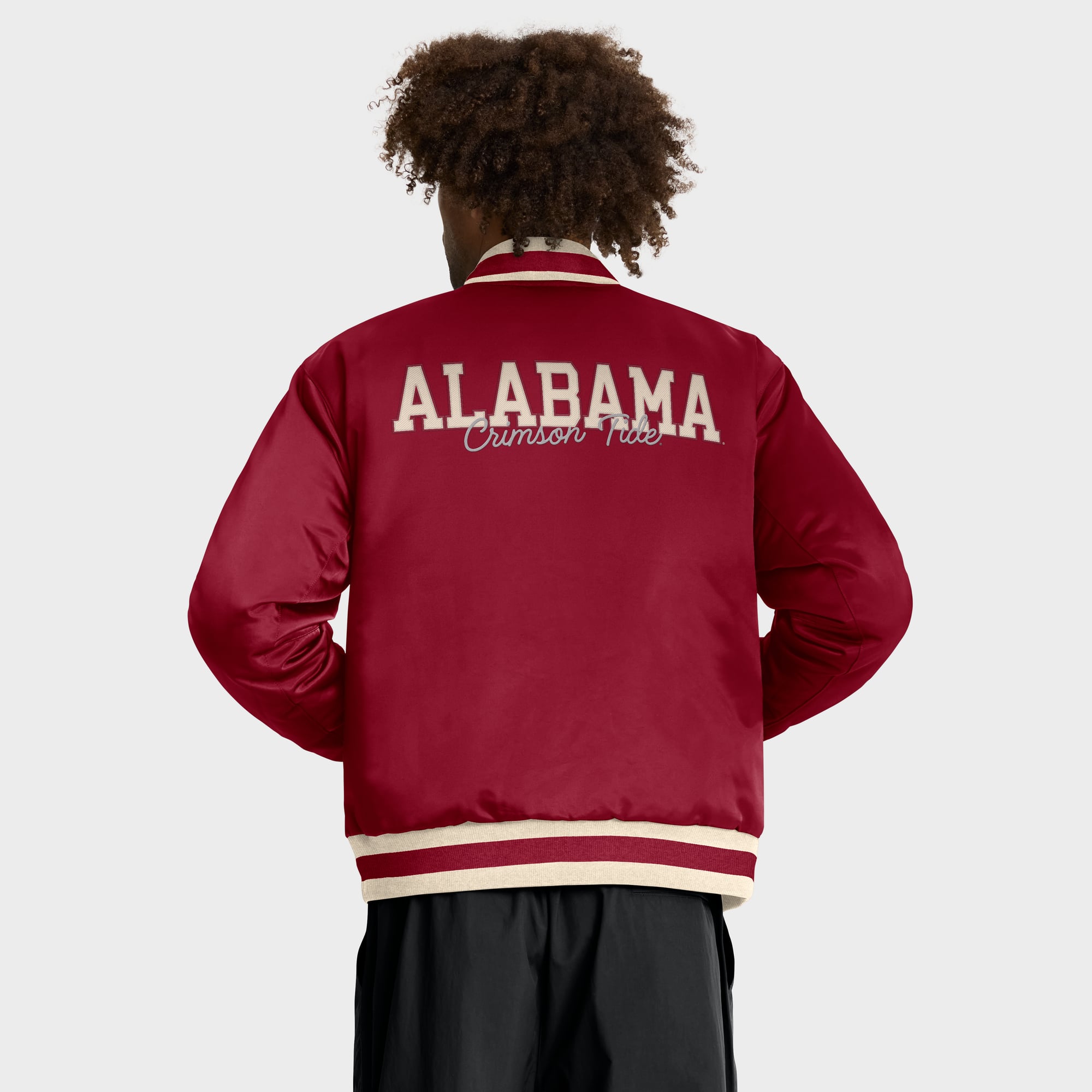 Veste aviateur Nike Crimson Alabama Tide Legacy à boutons-pression pour homme