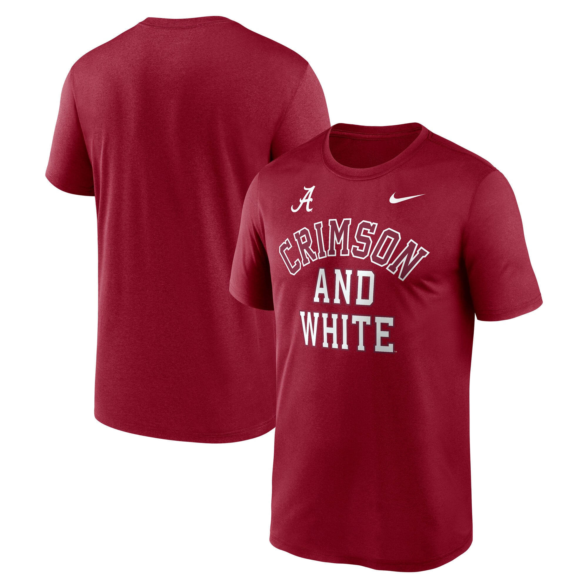 T-shirt Nike Crimson Alabama Tide Primetime Arch Mantra Legend Dri-FIT pour homme