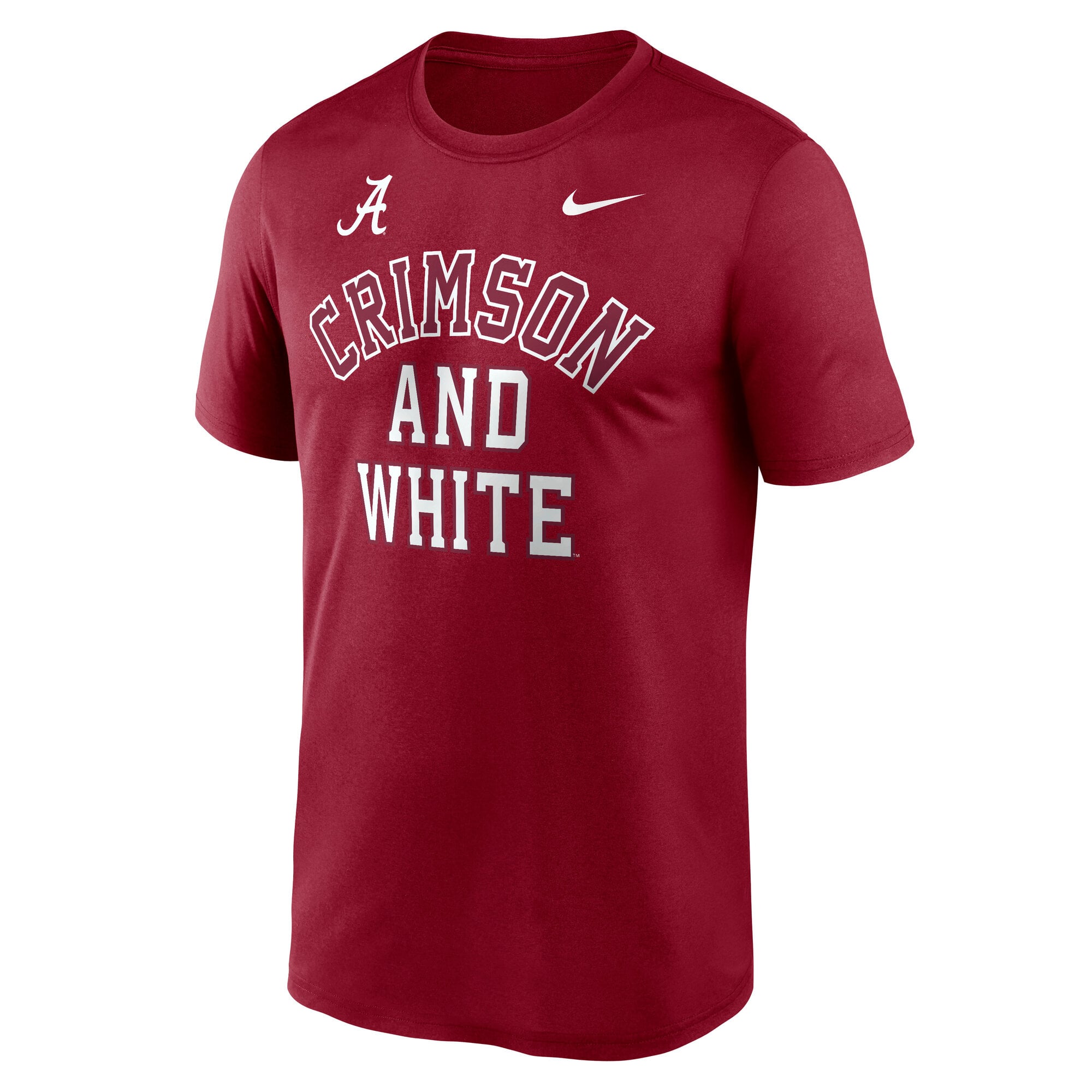 T-shirt Nike Crimson Alabama Tide Primetime Arch Mantra Legend Dri-FIT pour homme