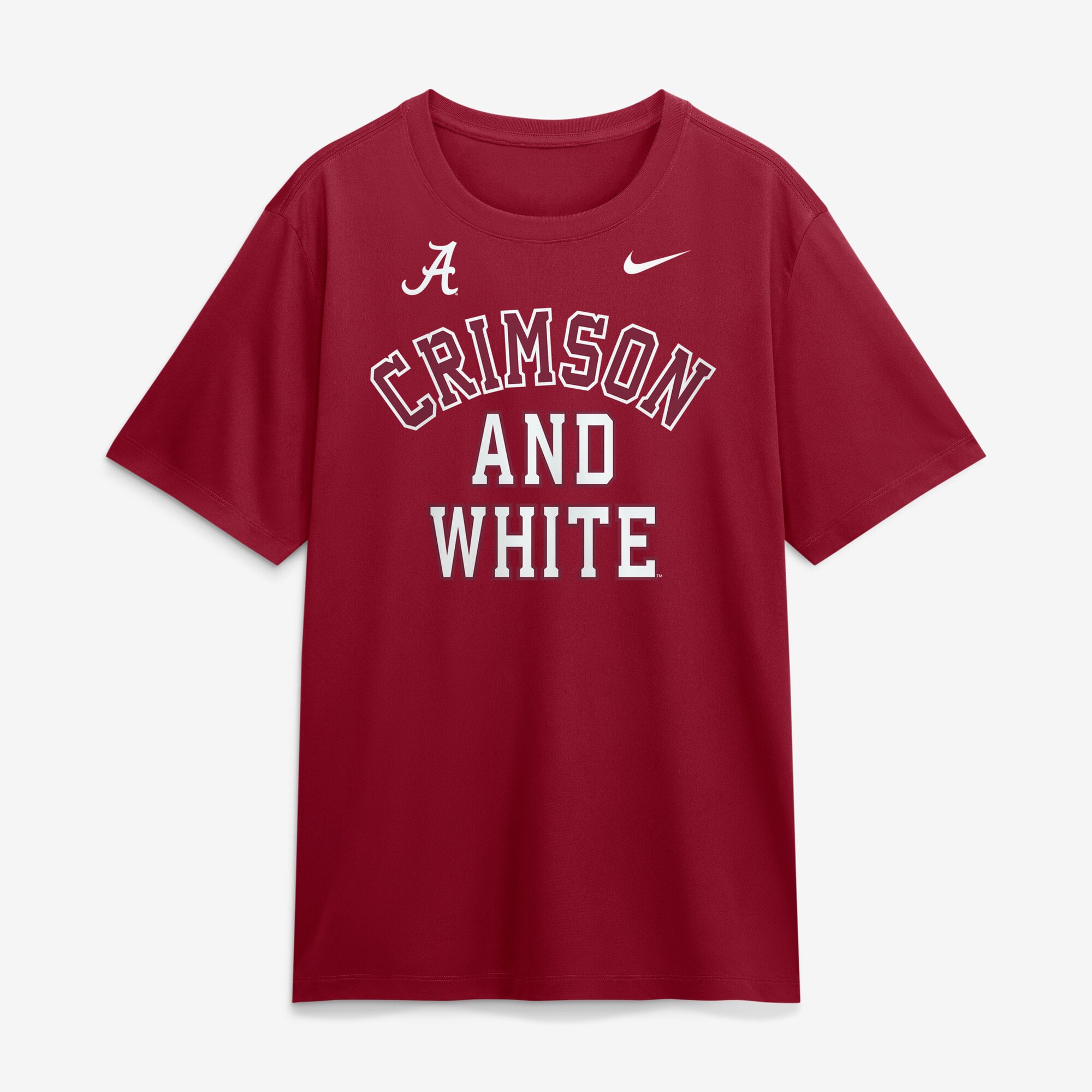 T-shirt Nike Crimson Alabama Tide Primetime Arch Mantra Legend Dri-FIT pour homme