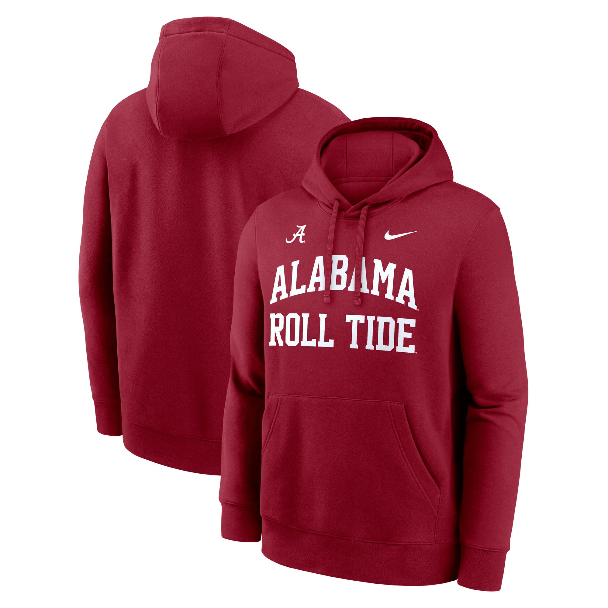 Men's Nike Crimson Alabama Tide Primetime Arched Club Fleece Pullover Hoodie