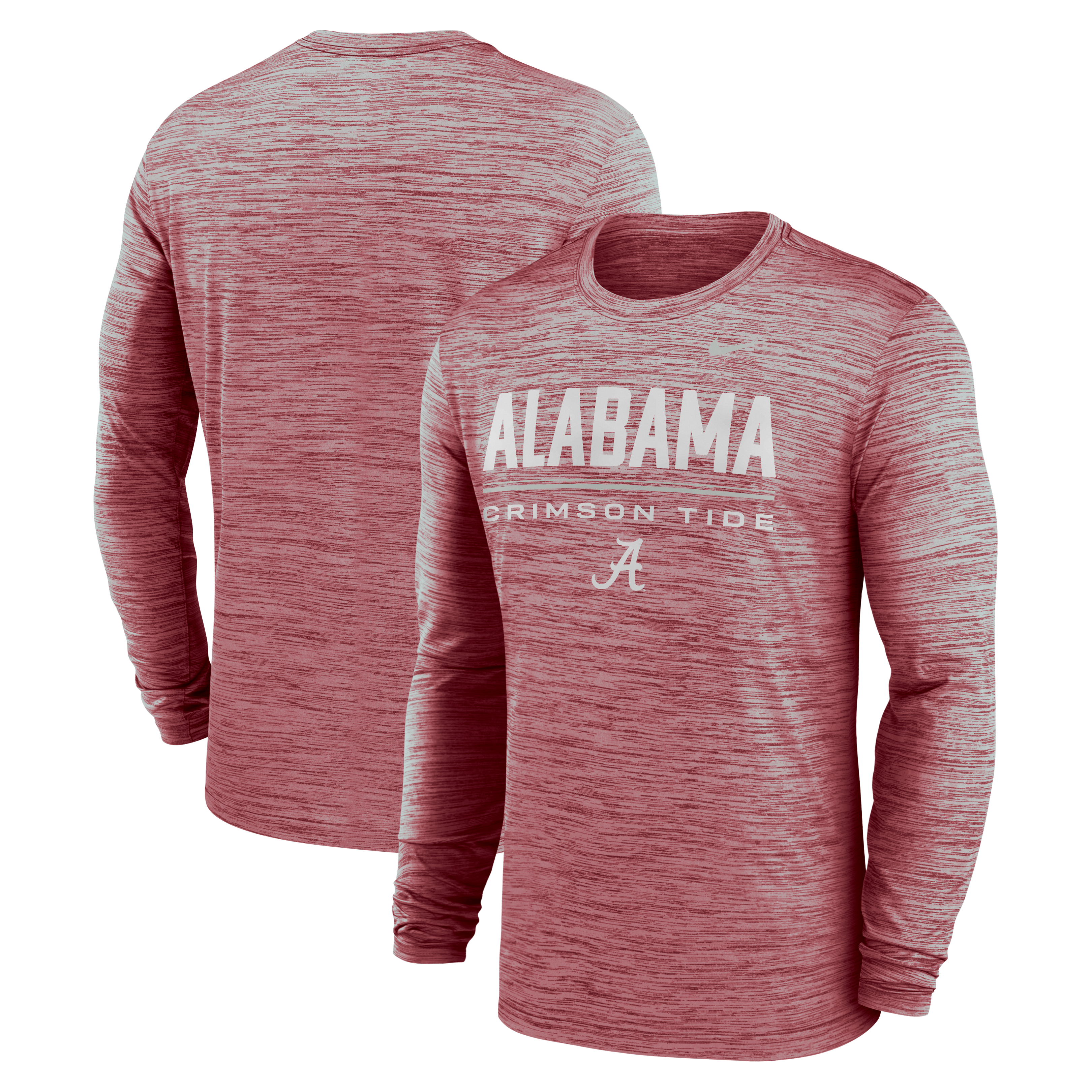 T-shirt à manches longues Nike Crimson Alabama Tide Sideline Velocity Dri-FIT pour homme