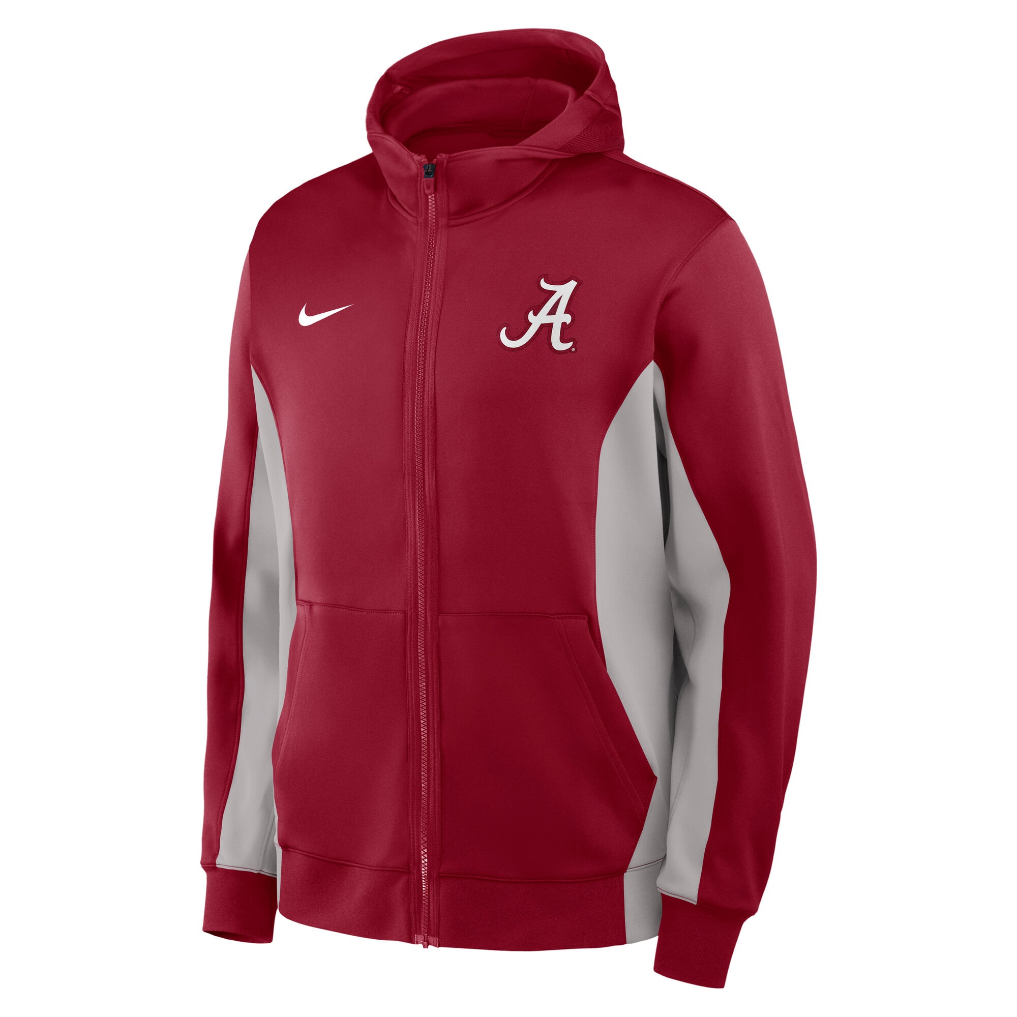 Men's Nike Crimson/Gray Alabama Crimson Tide Courtside Game Dri-FIT Full-Zip Hooded Jacket