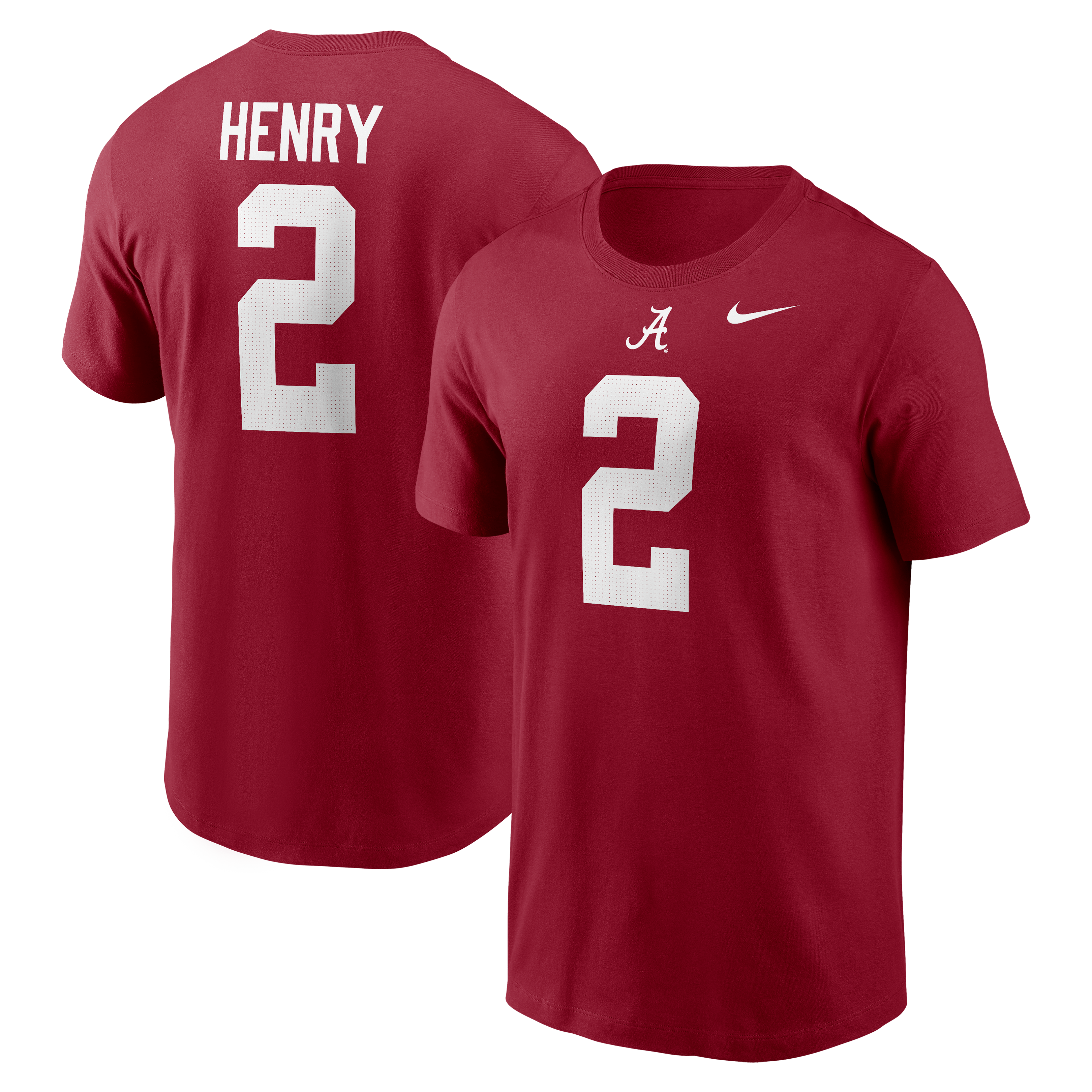 T-shirt Nike pour homme Derrick Henry Crimson Alabama Tide avec nom et numéro
