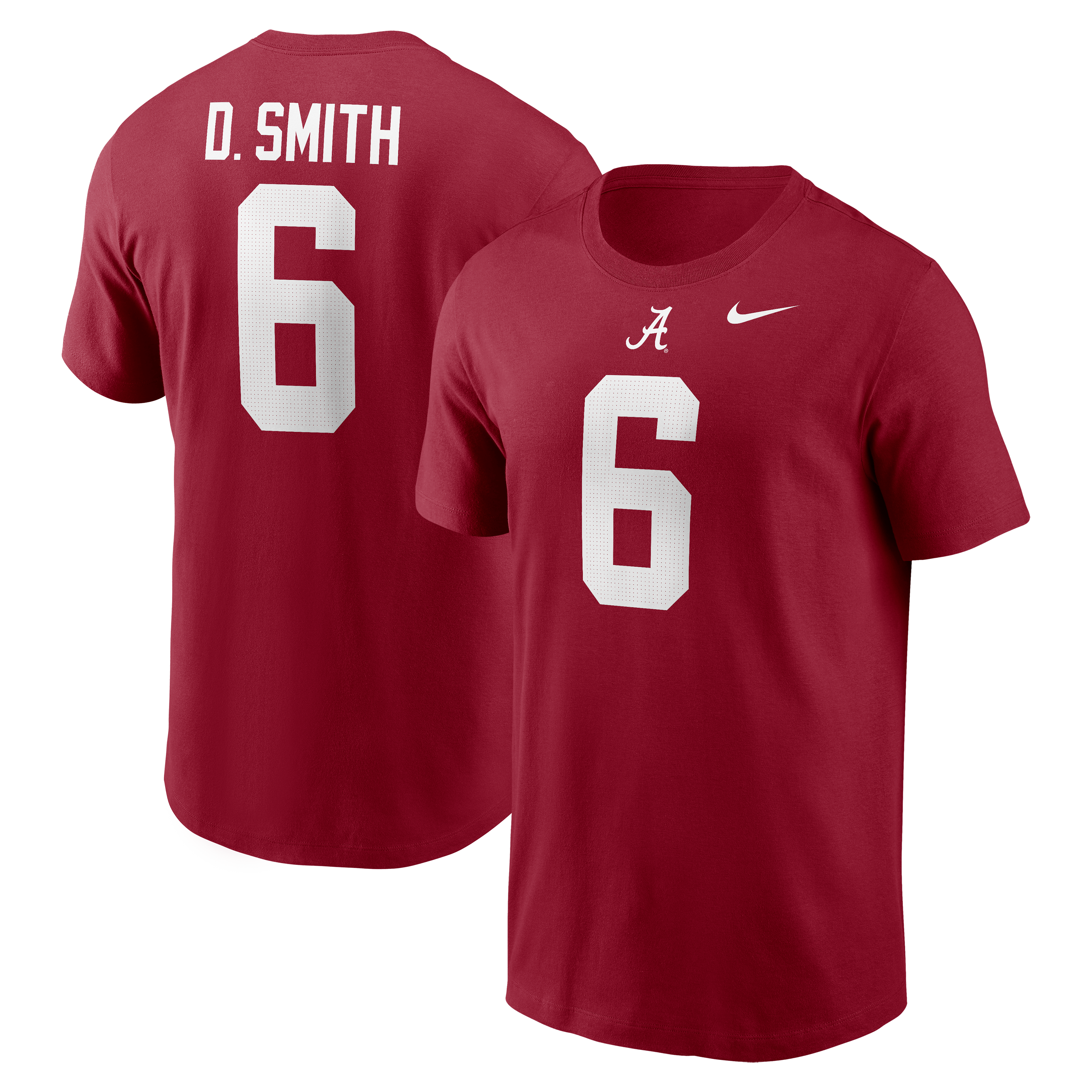 T-shirt Nike pour homme DeVonta Smith Crimson Alabama Tide avec nom et numéro