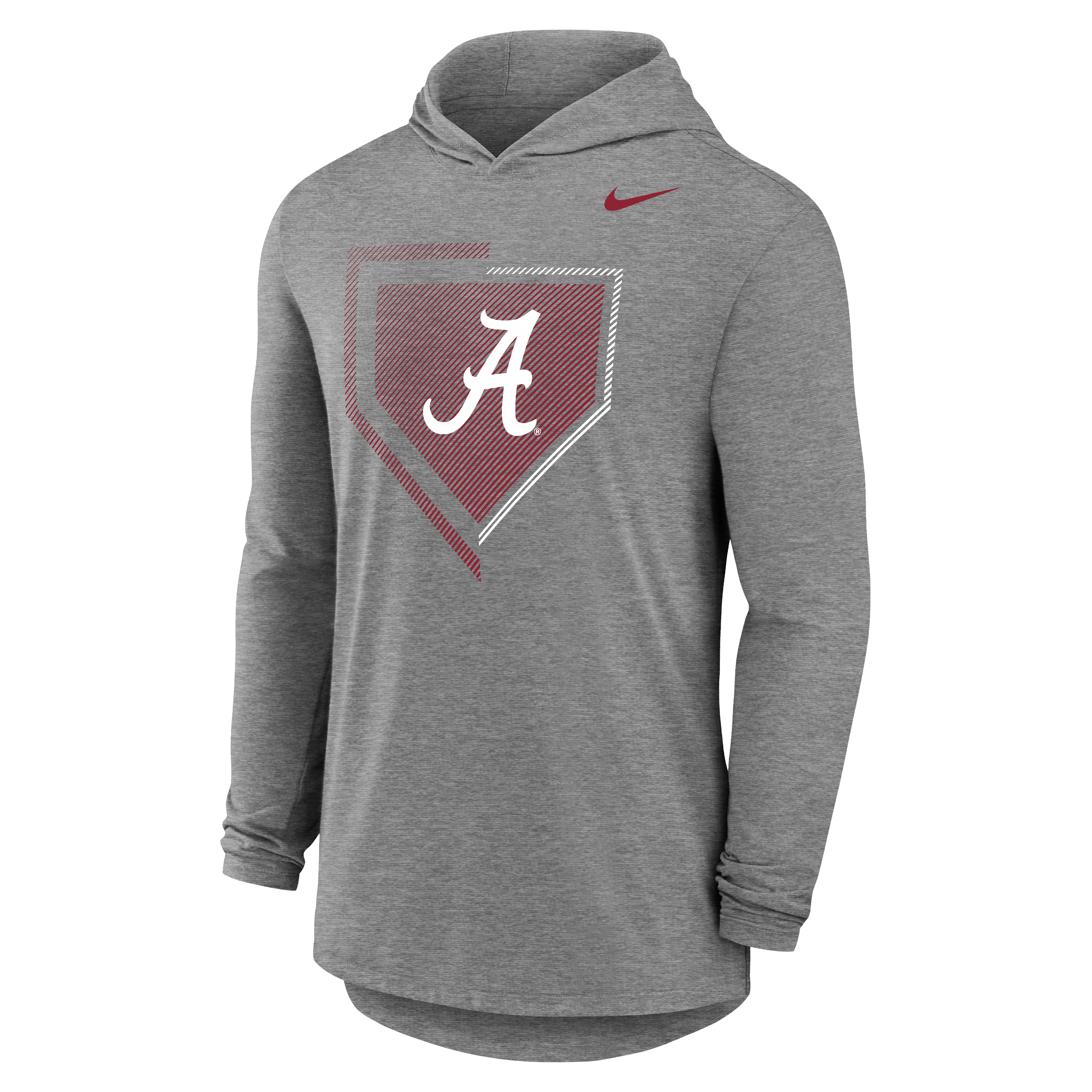 T-shirt à capuche manches longues Nike gris Alabama Crimson Tide 2026 NCAA Baseball masculin College World Series Dugout