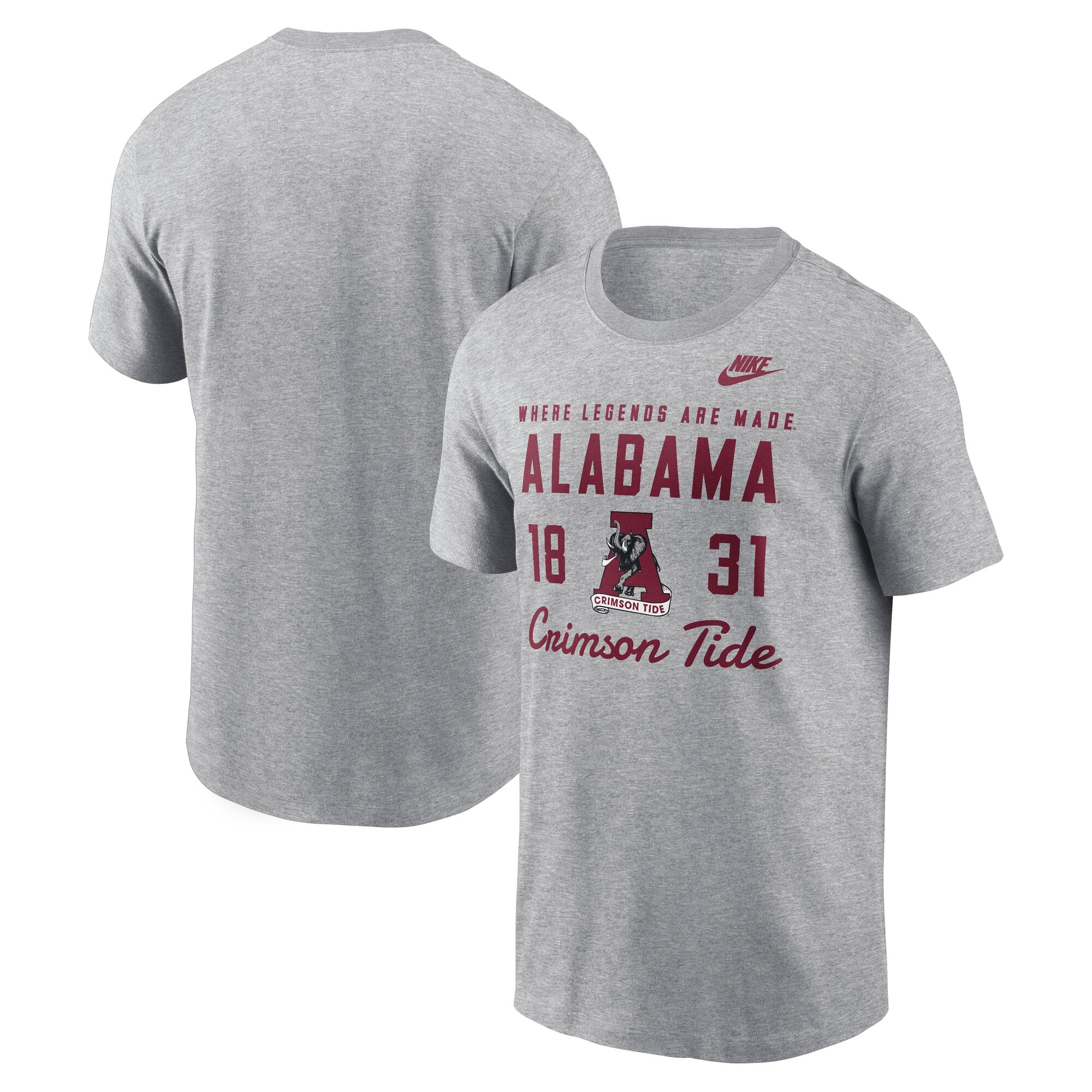 Men's Nike White Alabama Crimson Tide Legacy Stacked Established T-Shirt